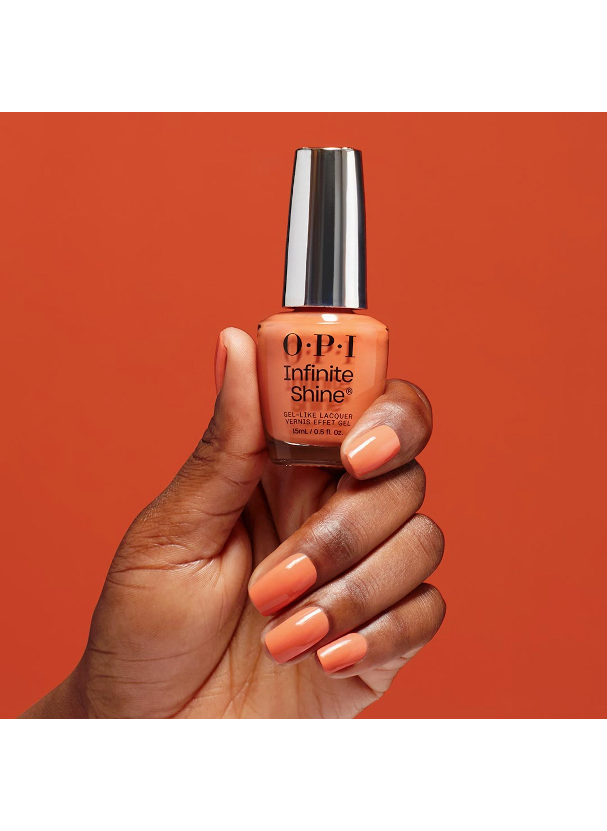 Always within Peach
Infinite Shine
Long-lasting gel effect nail polish OPI Orange