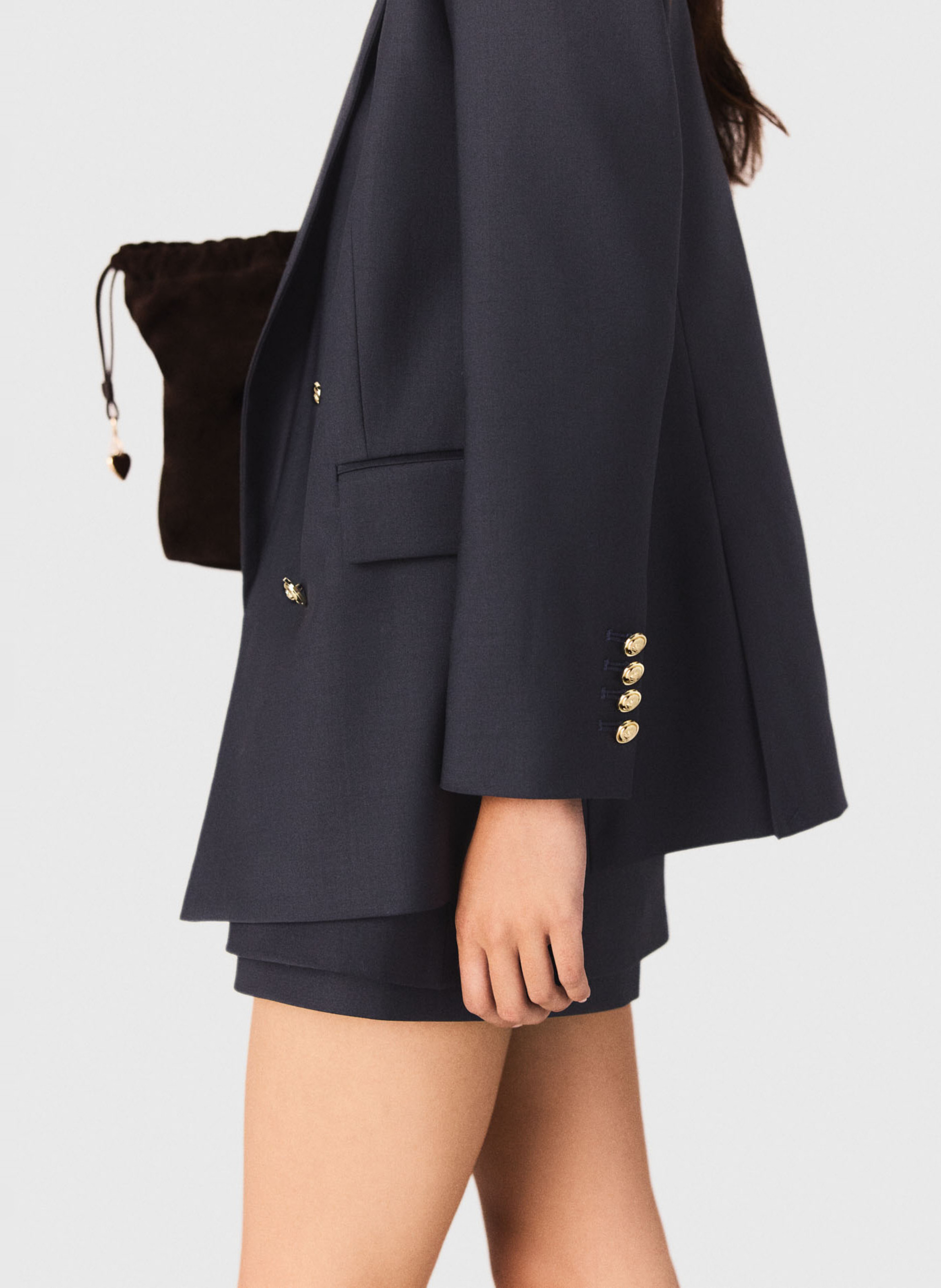 Veste col tailleur MAJE Bleu