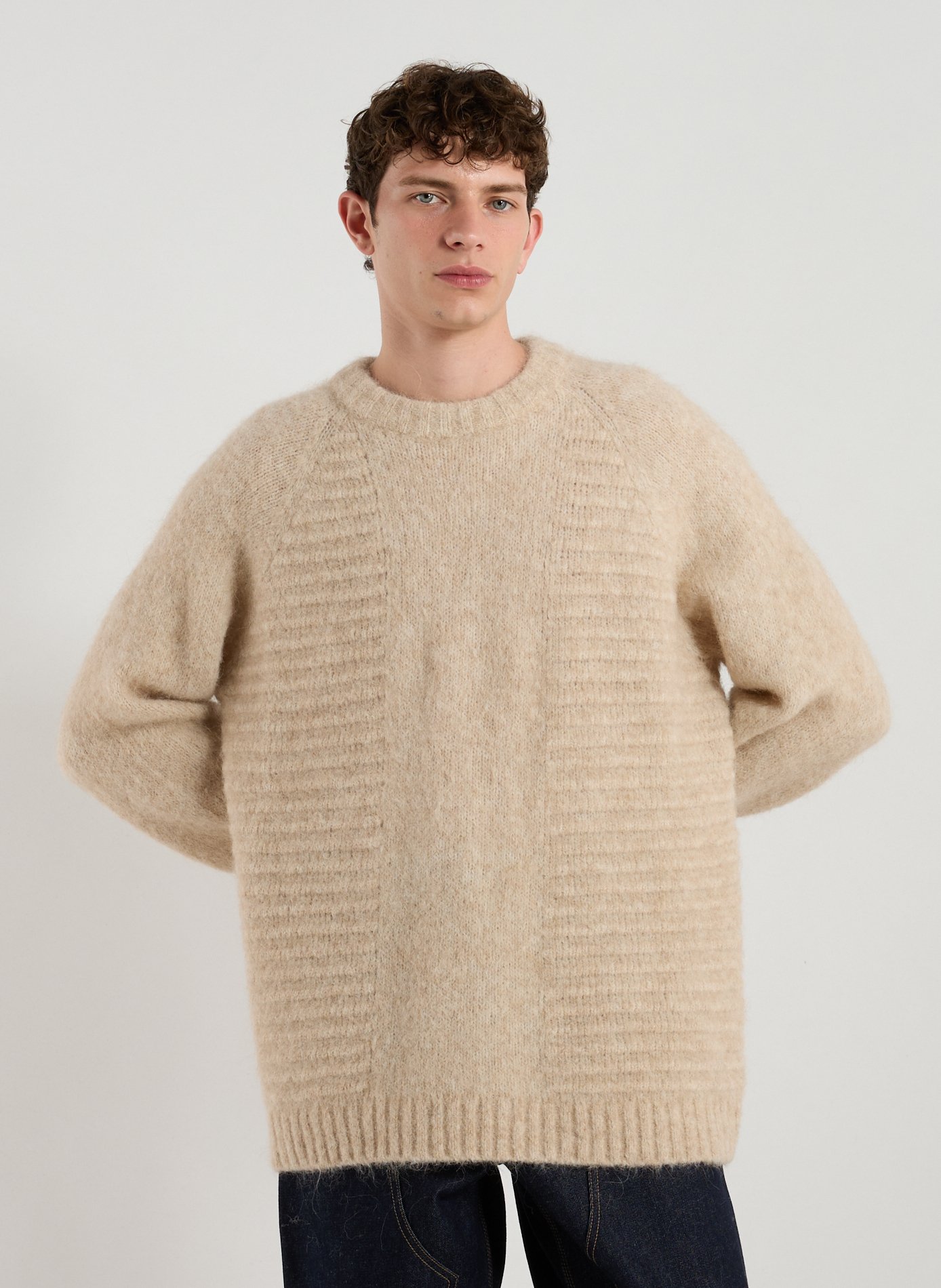 HOLZWEILER Pull Data en alpaga mélangée Beige