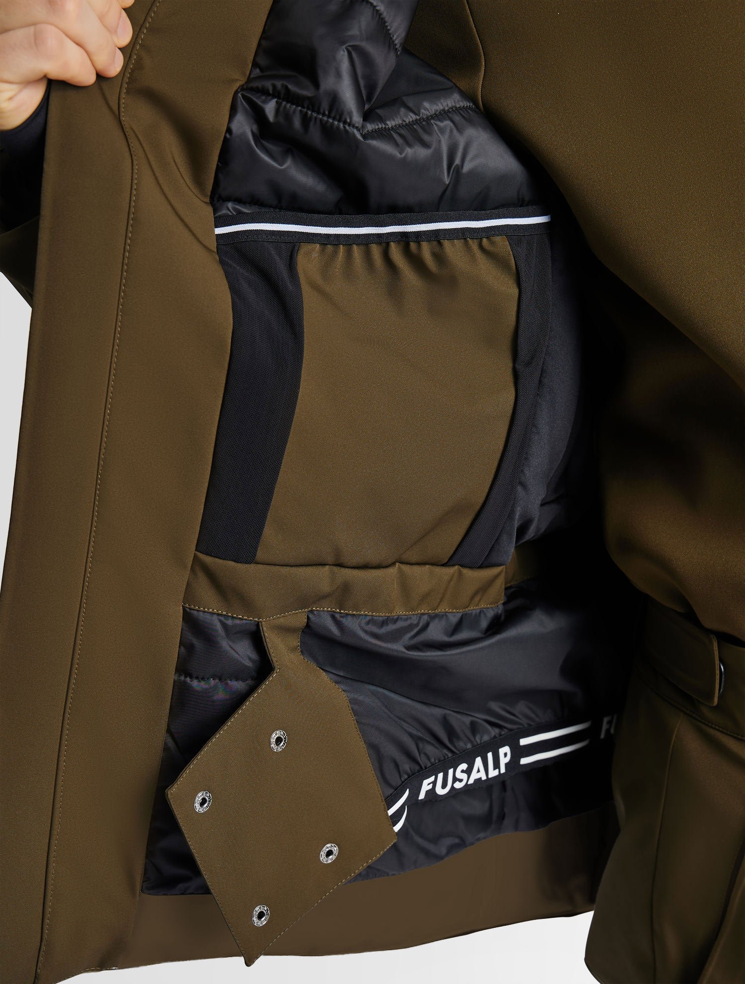 Veste de ski john col capuche coupe regular FUSALP Marron