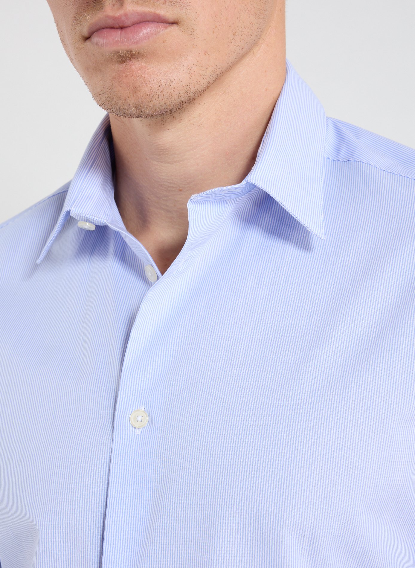 Gat slim fit cotton shirt AU PRINTEMPS PARIS Blue