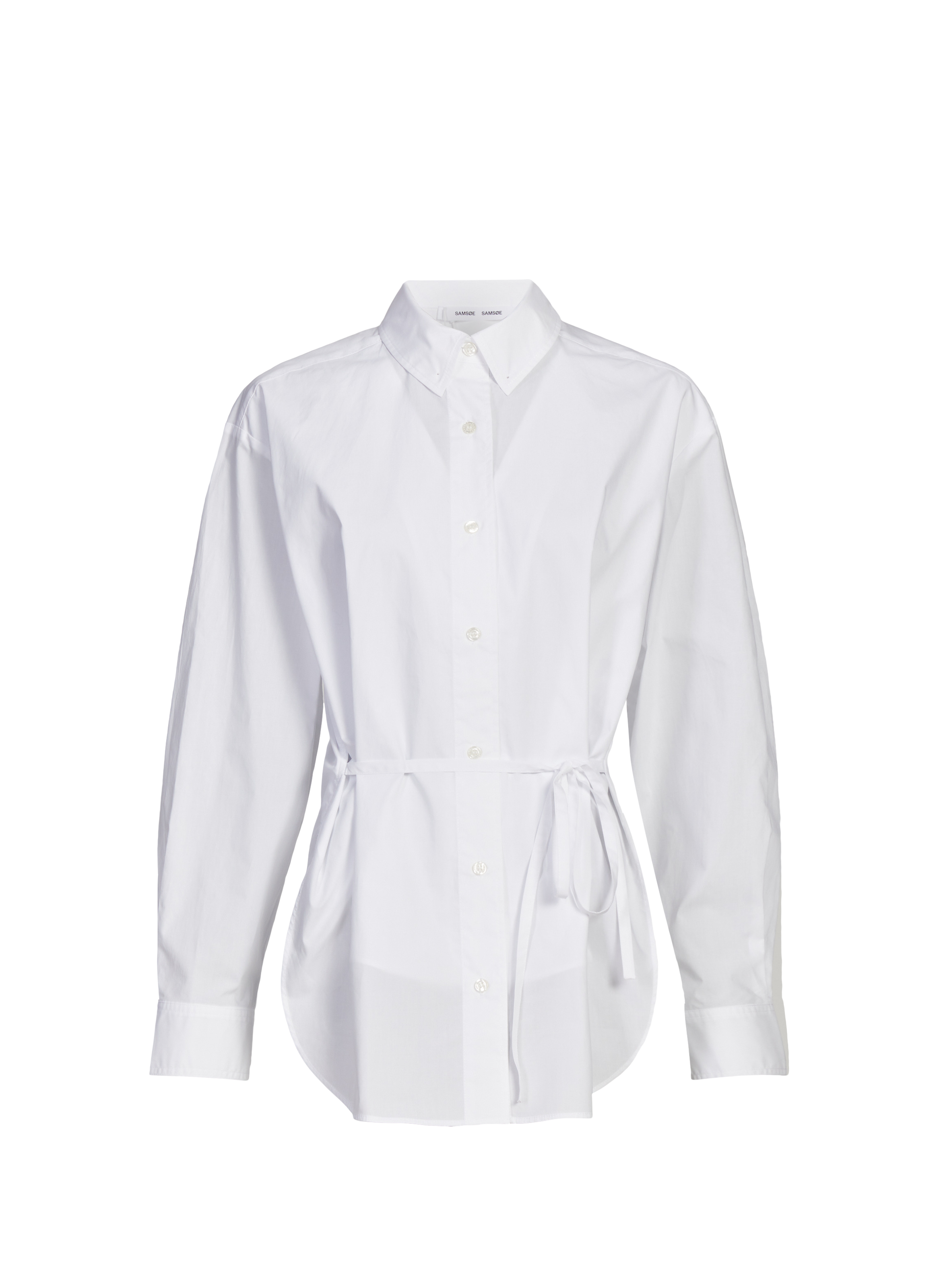 Oversized cotton long-sleeve shirt SAMSOE SAMSOE White
