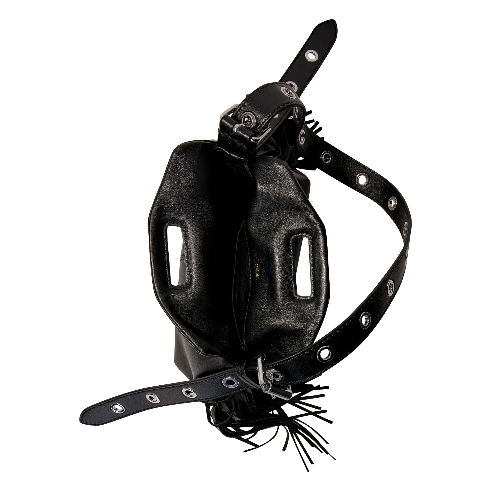 Sac bandoulière en cuir lisse miss m mini MAJE Noir