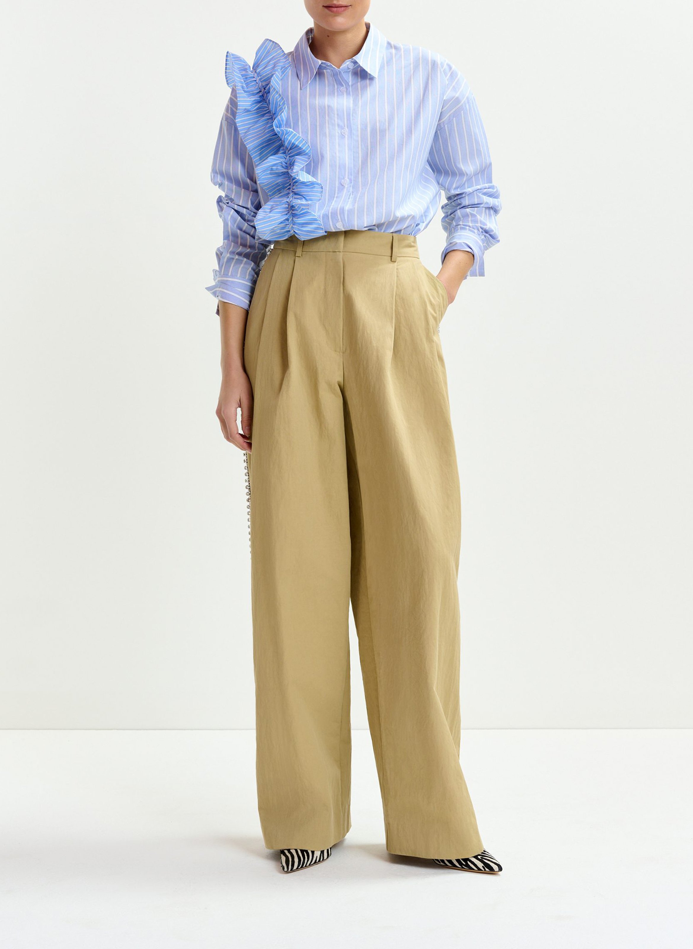 Pantalon droit taille haute iso ESSENTIEL ANTWERP Marron