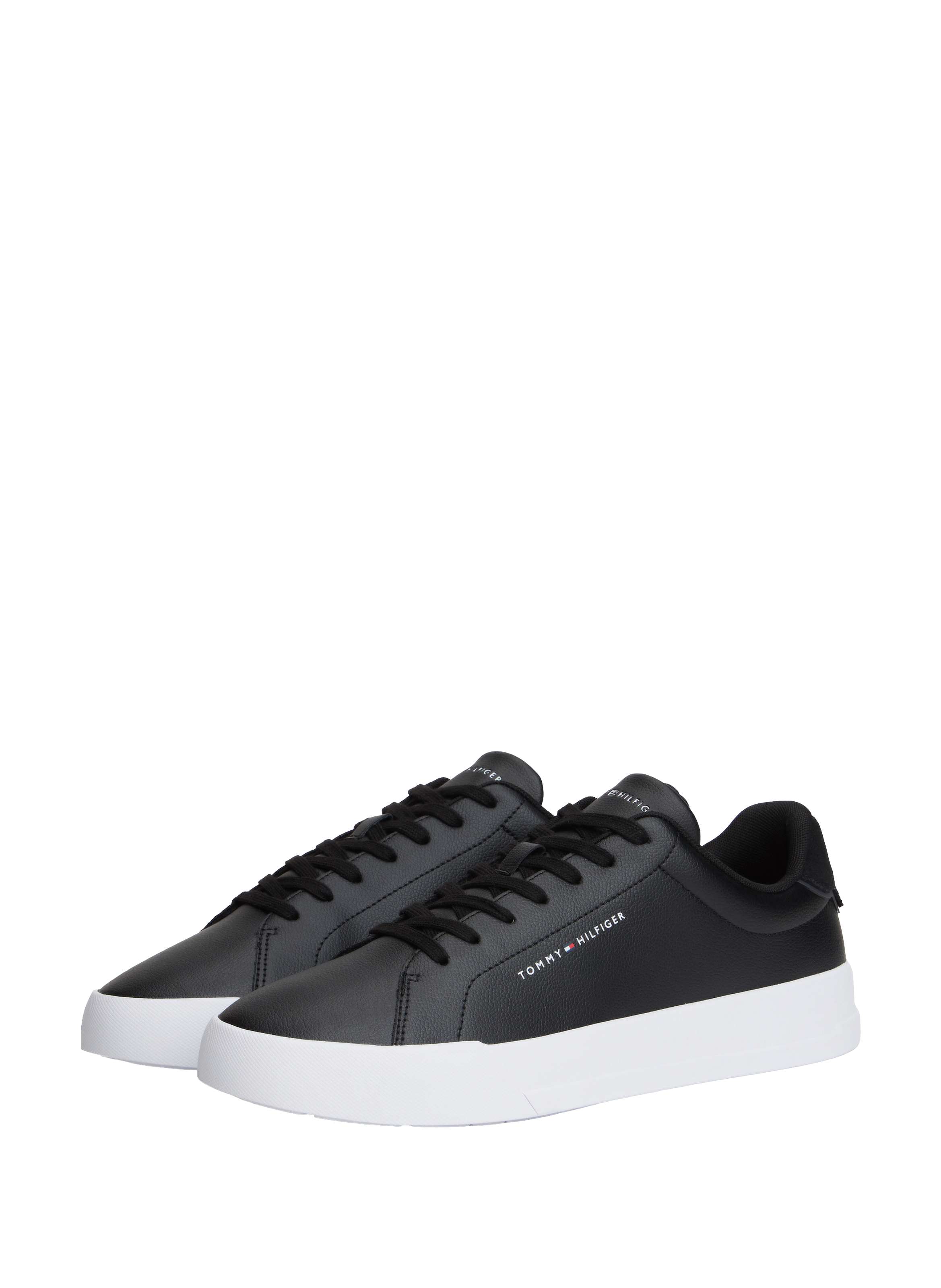 Low-top sneakers in smooth leather TOMMY HILFIGER Black