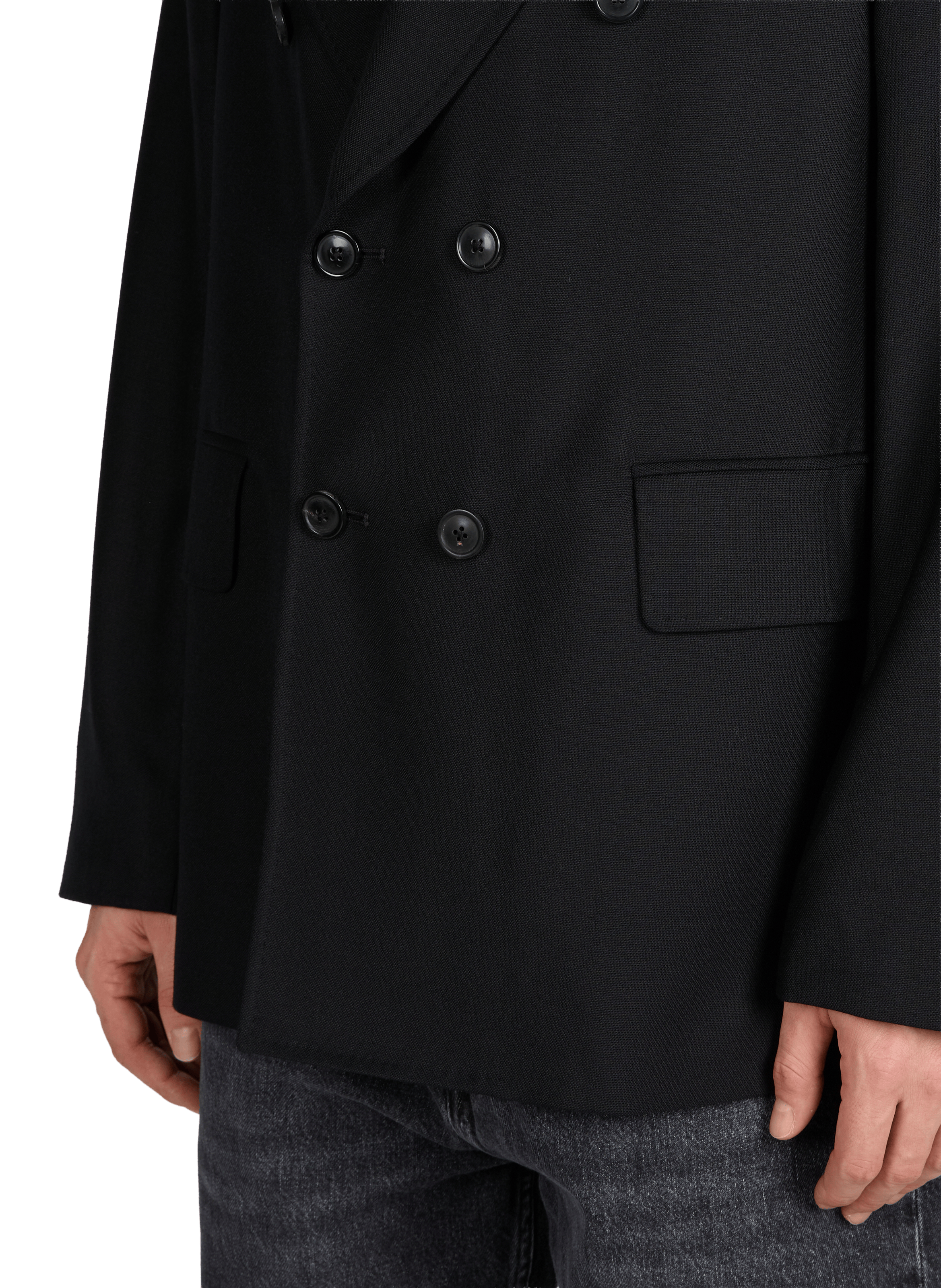 Blazer droit à col tailleur en laine OUR LEGACY Noir