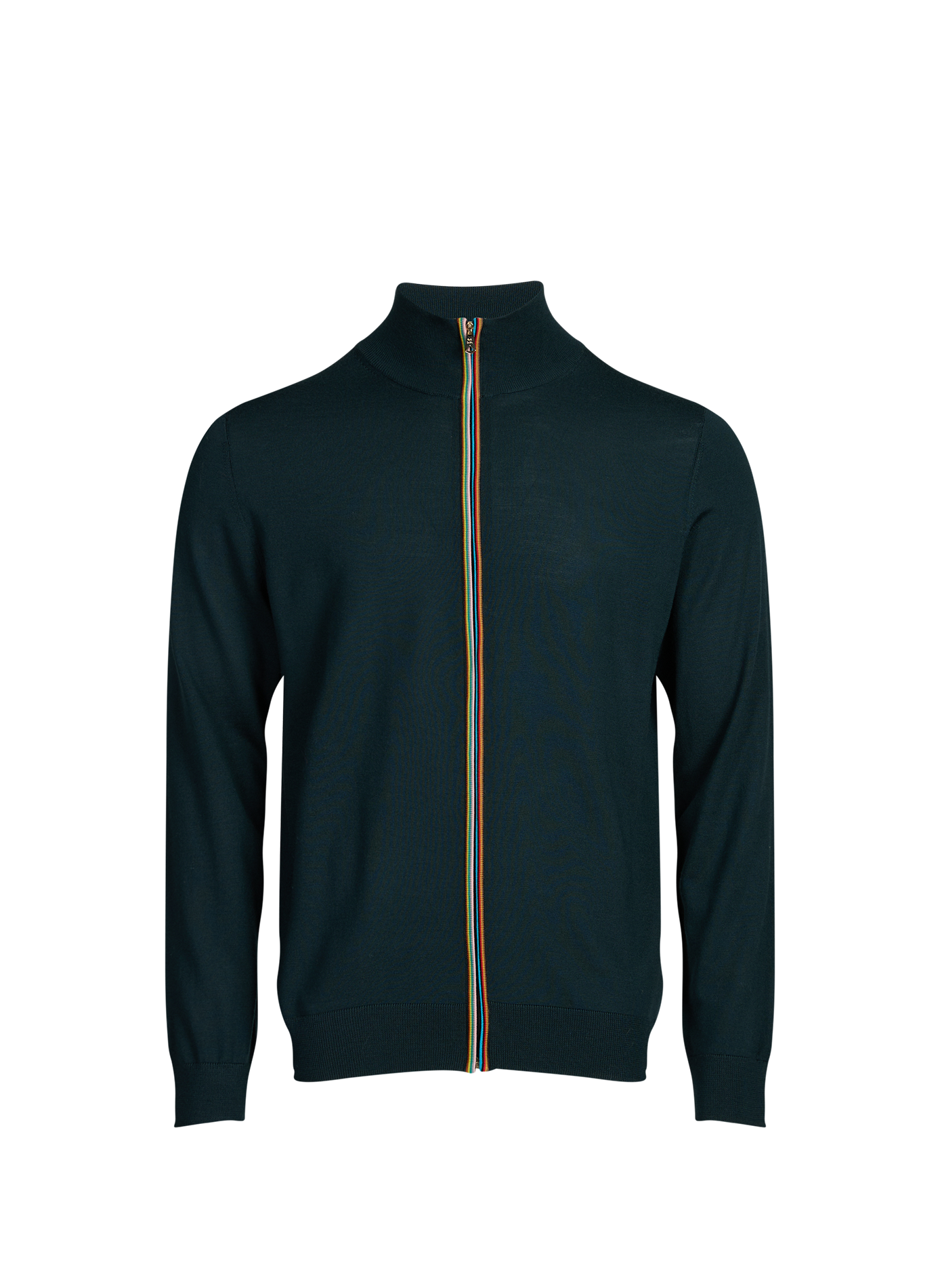 <p>Merino wool high-neck zipped sweater</p> PAUL SMITH Green