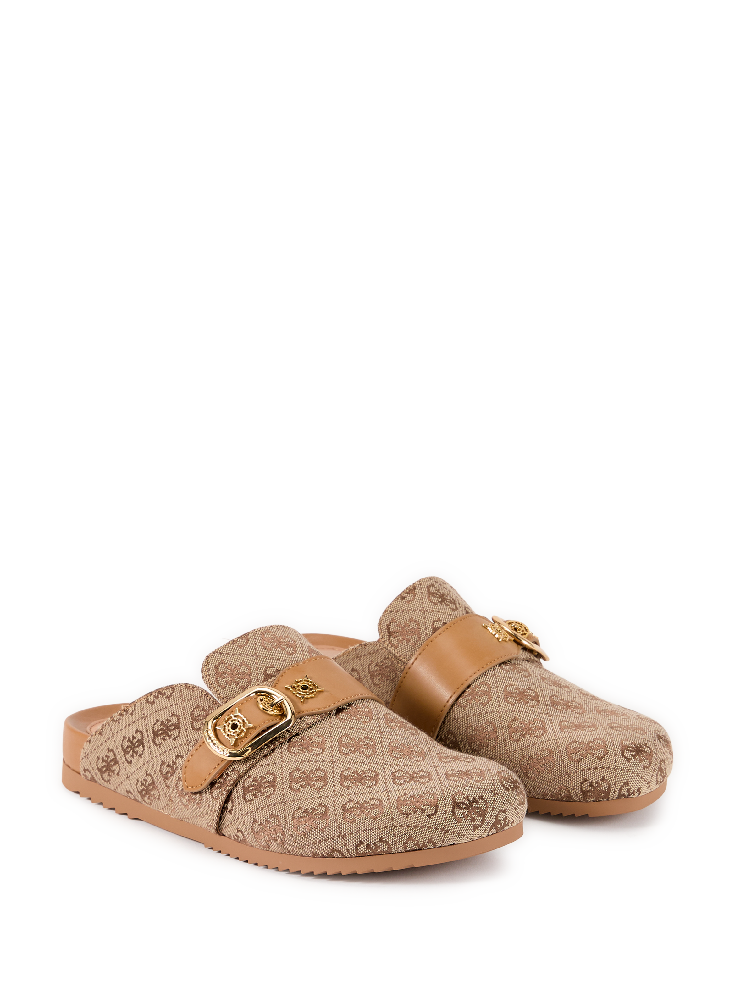 <p>Mules Galava with logo tread</p> GUESS Brown