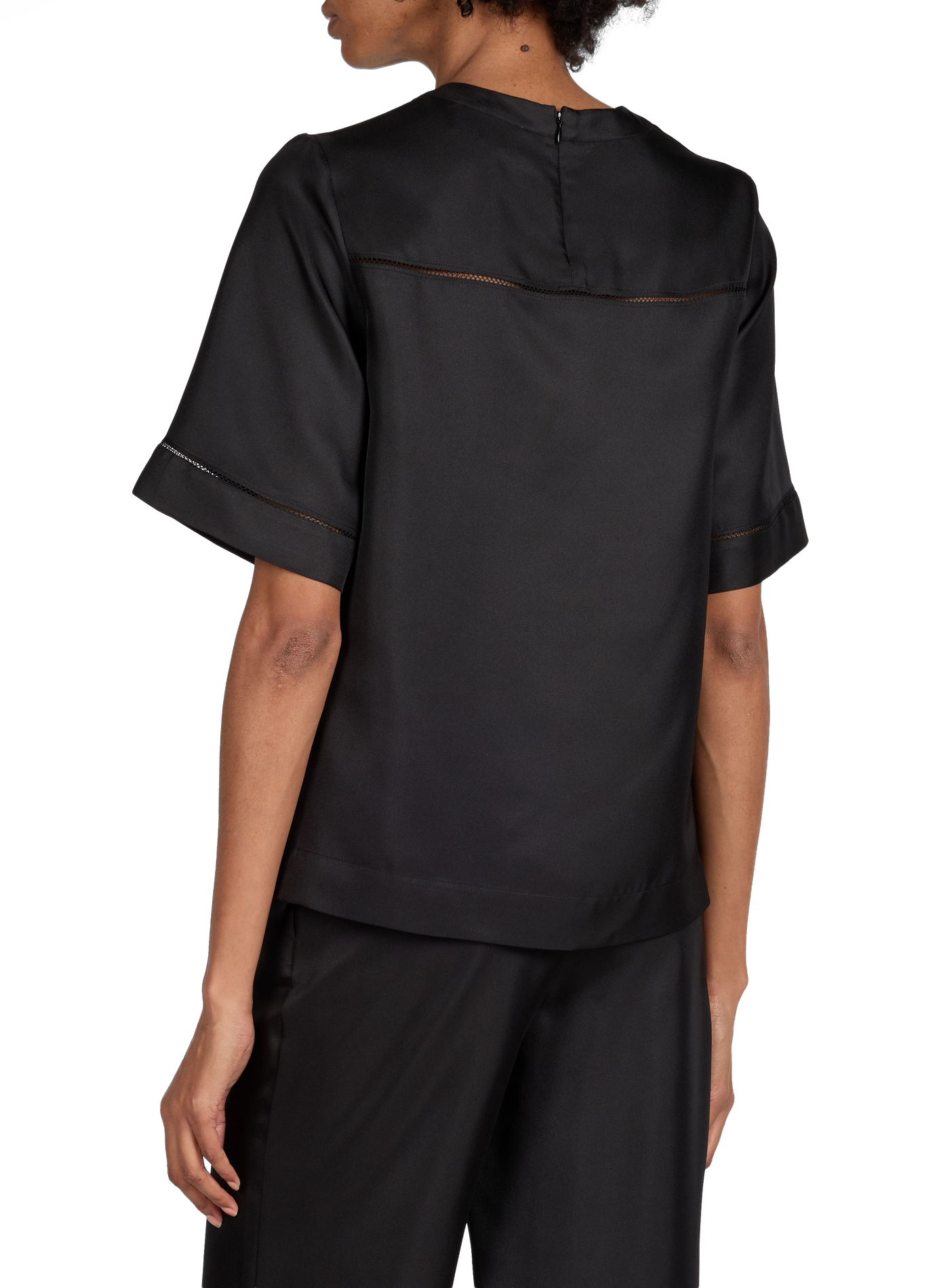 Short-sleeved silk top LOULOU DE SAISON Black