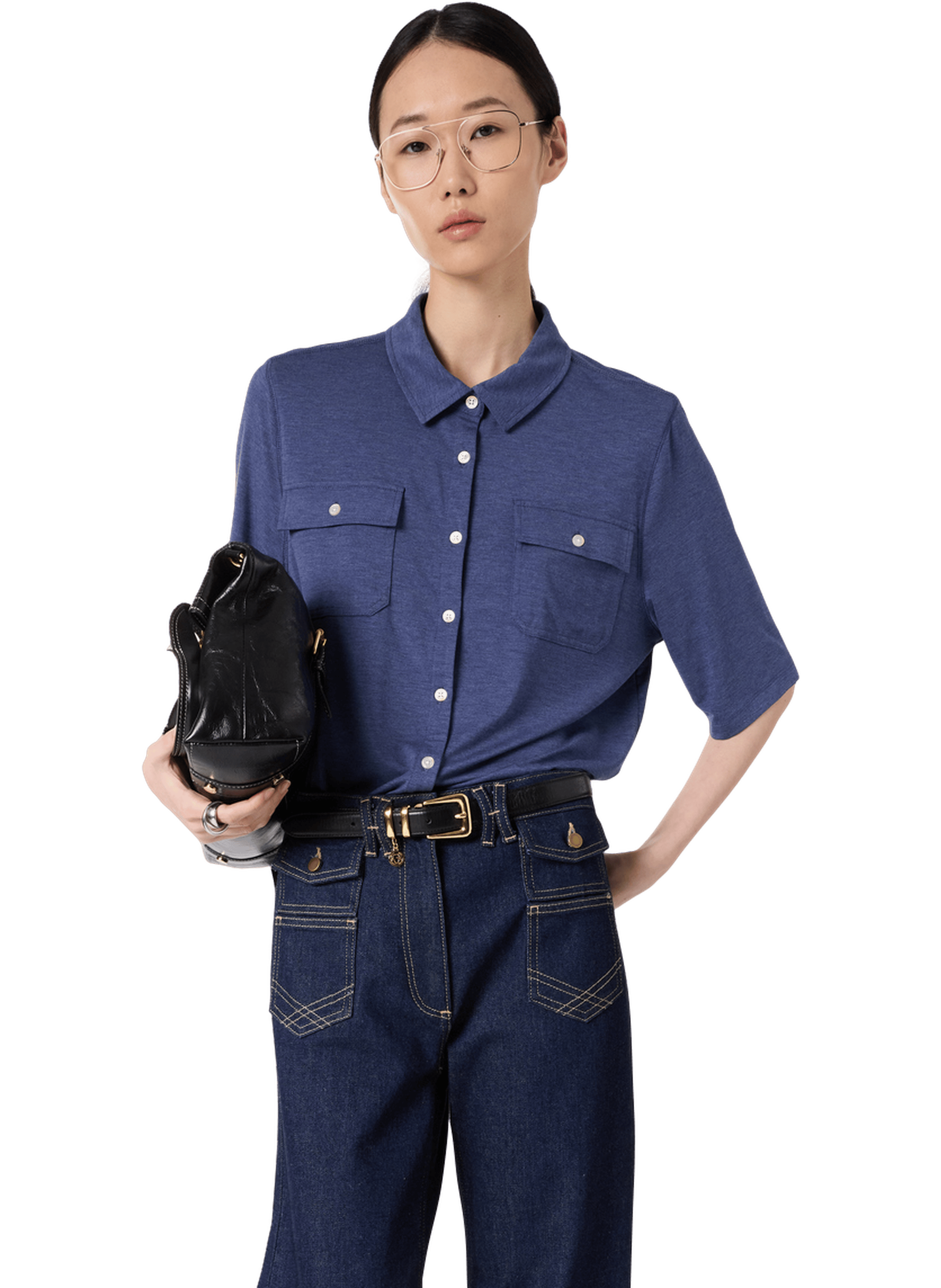 T-shirt polo boutonné - myla GERARD DAREL Bleu