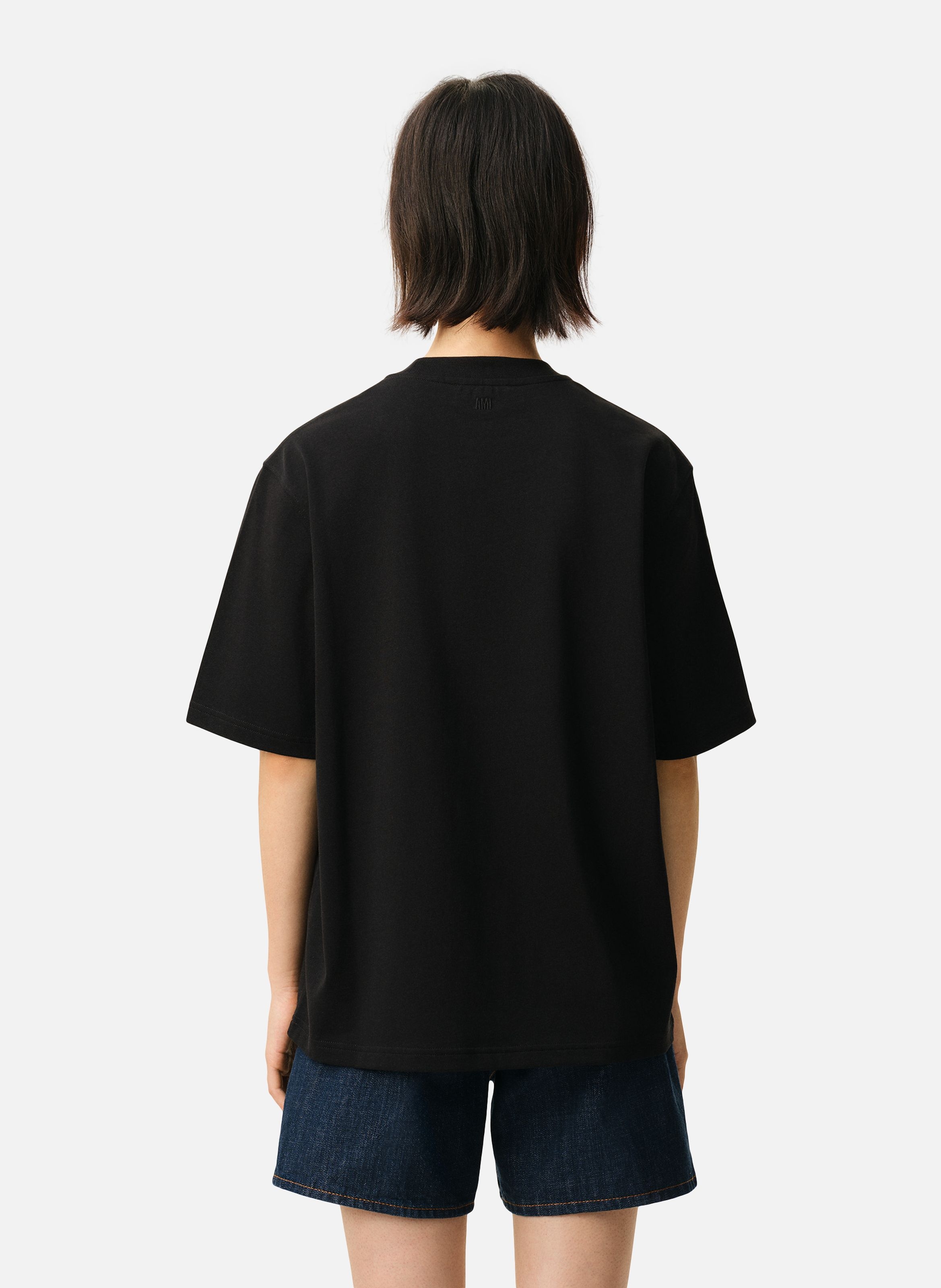 T-shirt Ami De Coeur En Coton unisexe AMI PARIS Noir