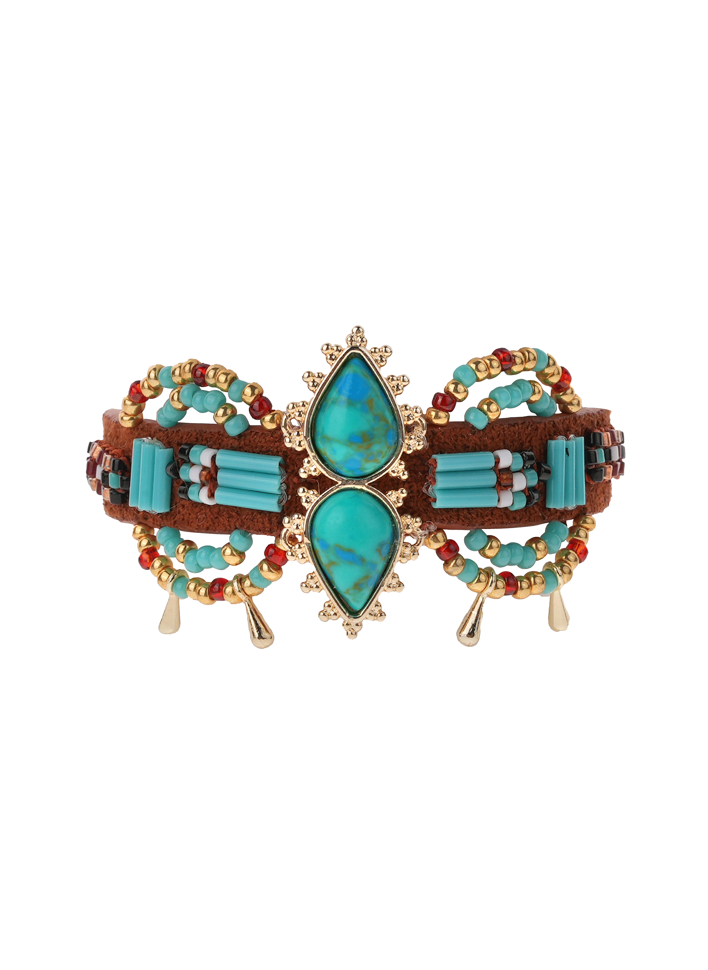 Bracelet daim et perles hermosa HIPANEMA Bleu