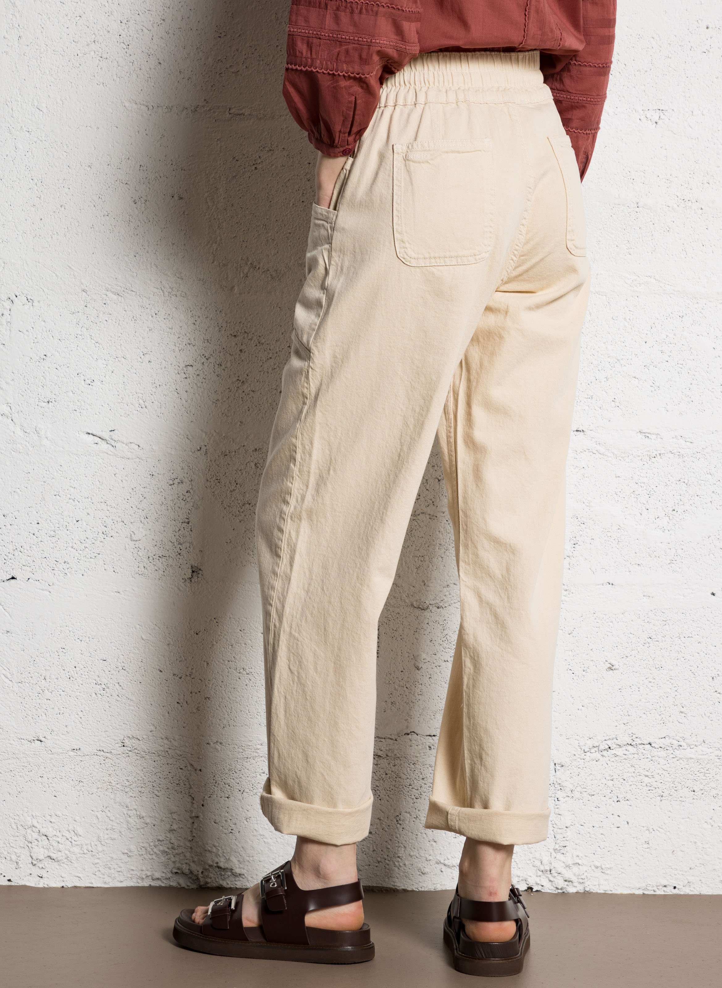 Pantalon droit en coton mélangé fima BA&SH Beige