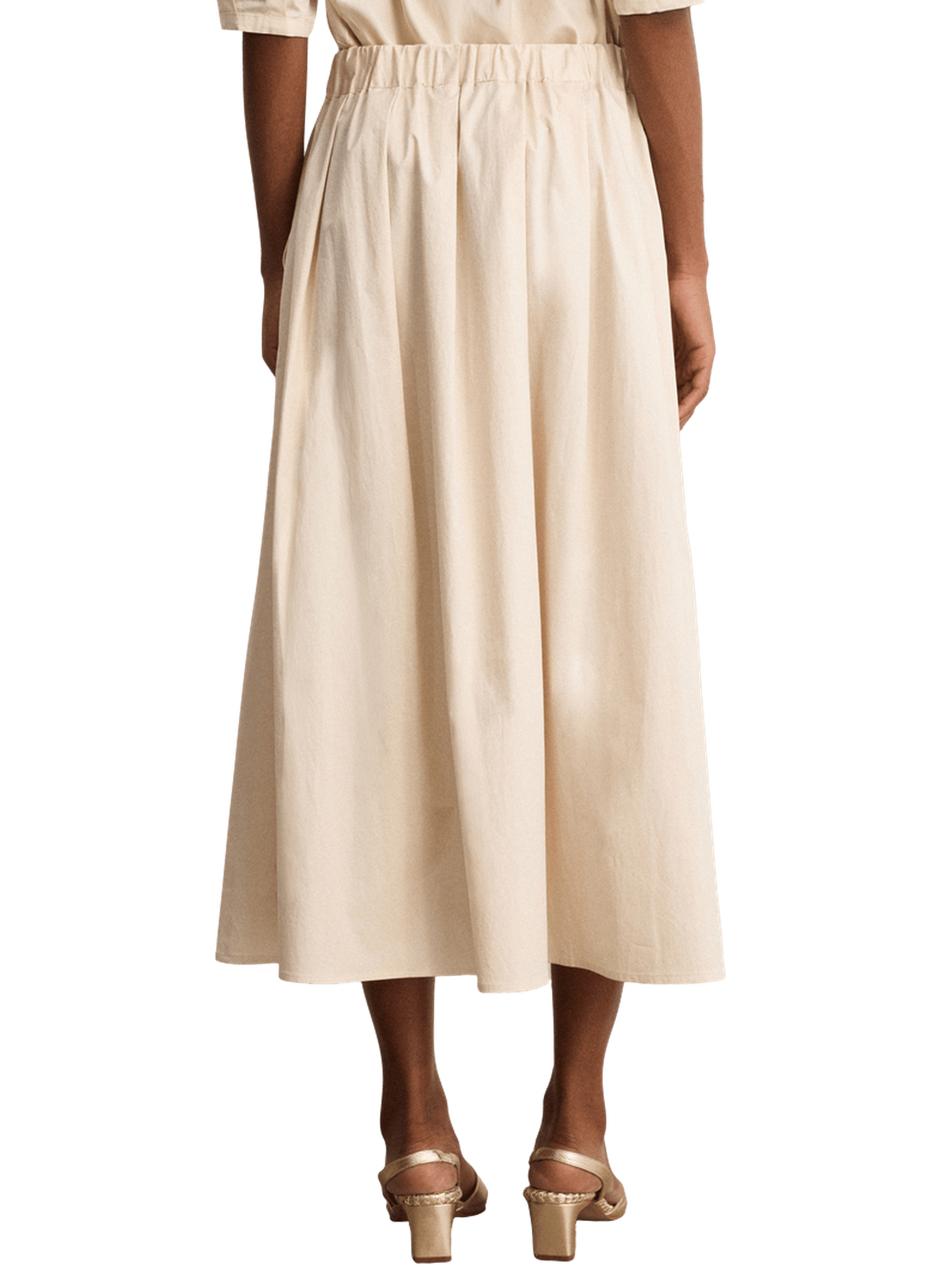 Jupe midi en coton plissé - neyla PABLO Beige