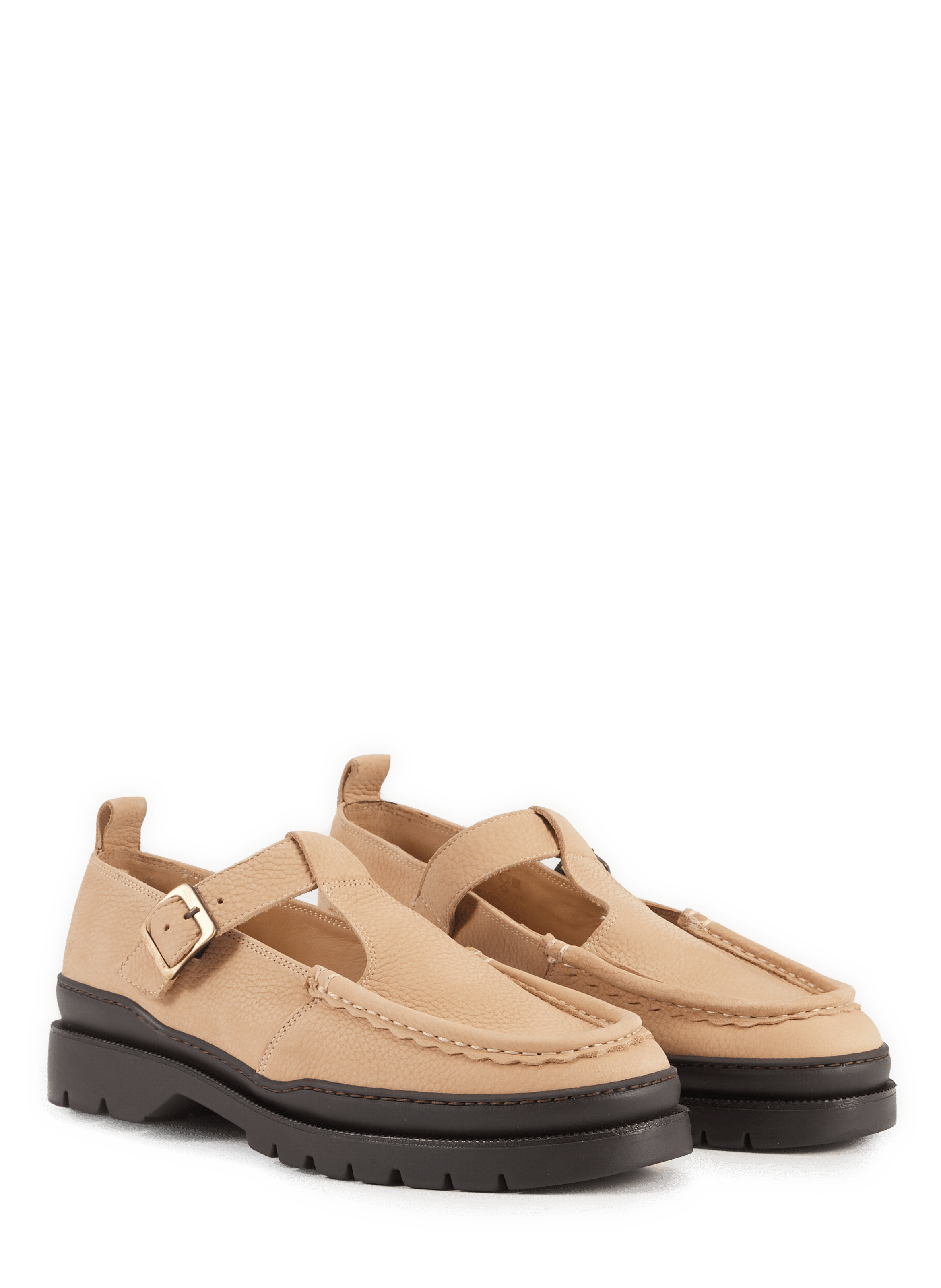 Sandales en cuir grainé KLEMAN Beige