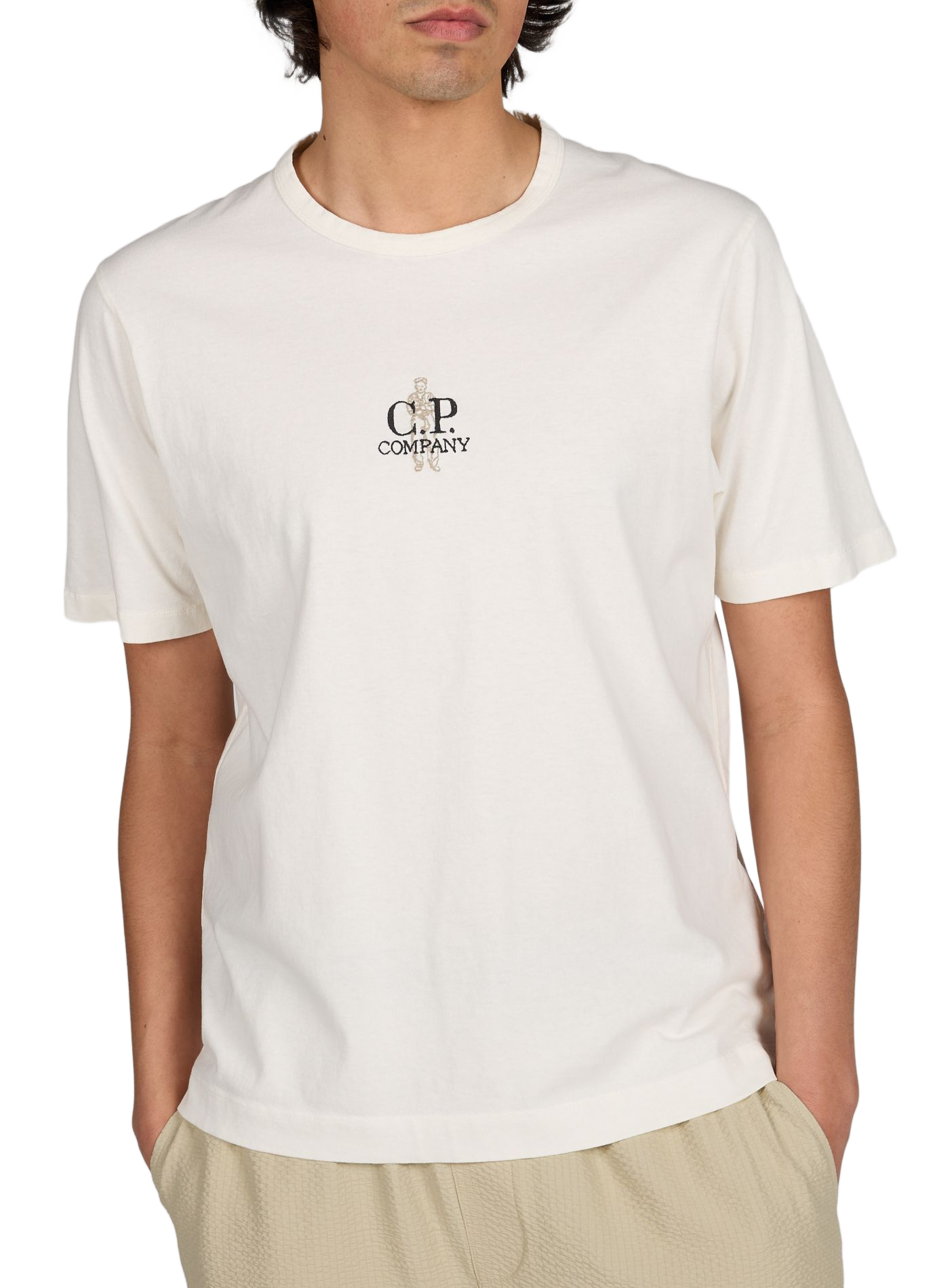 Straight cotton t-shirt CP COMPANY White