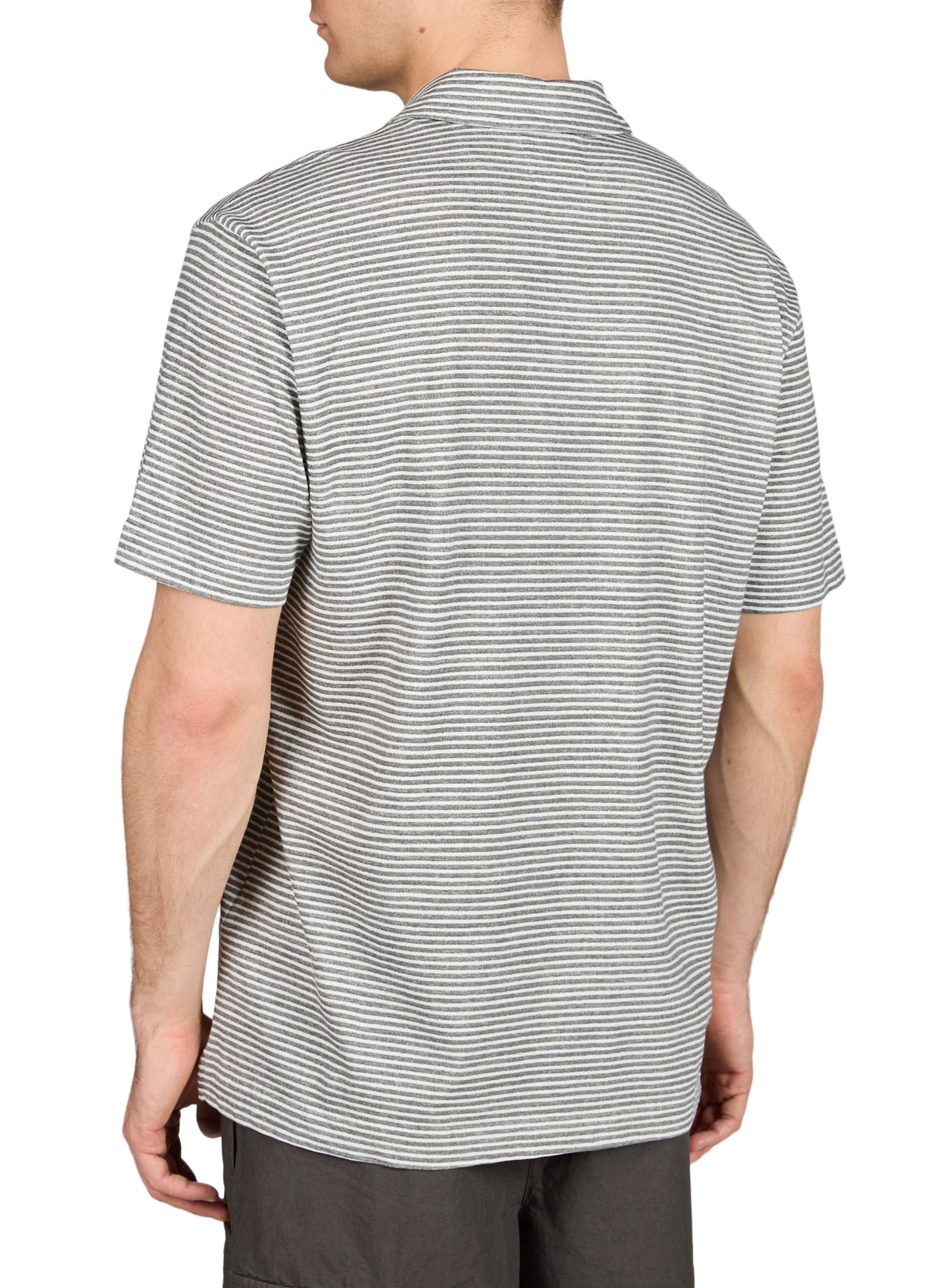 Short-sleeved logo-printed cotton polo CP COMPANY Grey