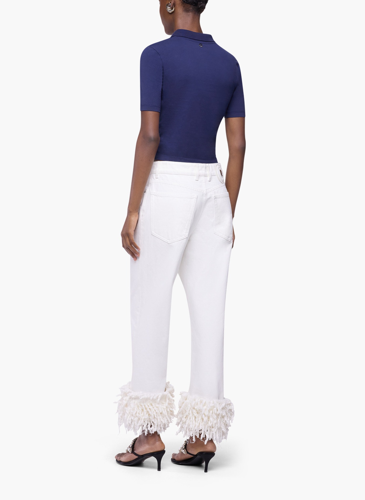 Top piercing en jersey de coton RABANNE Bleu