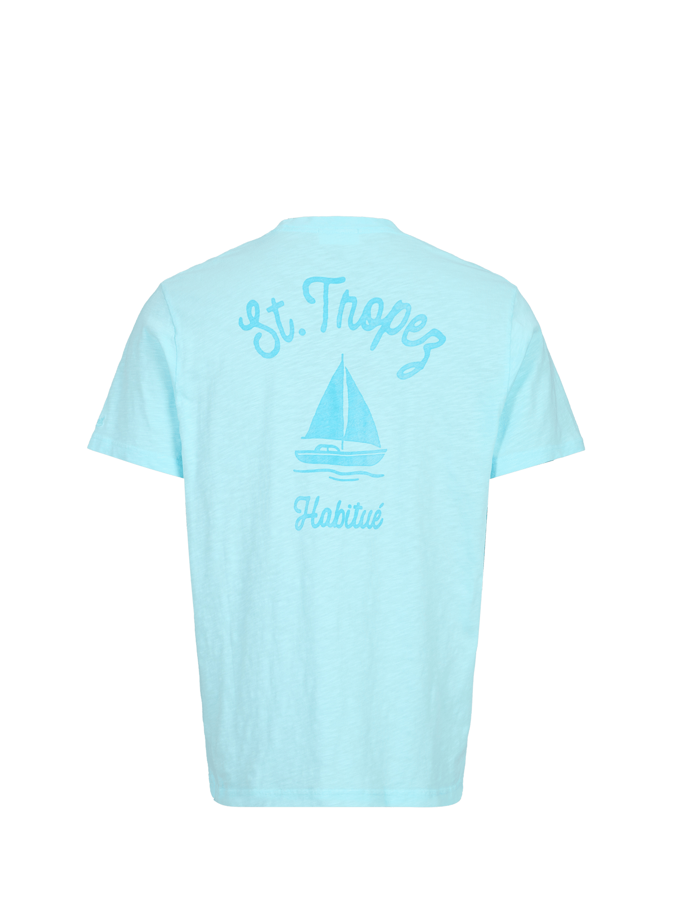 Camiseta recta con estampado cuello redondo MC2 SAINT BARTH Azul