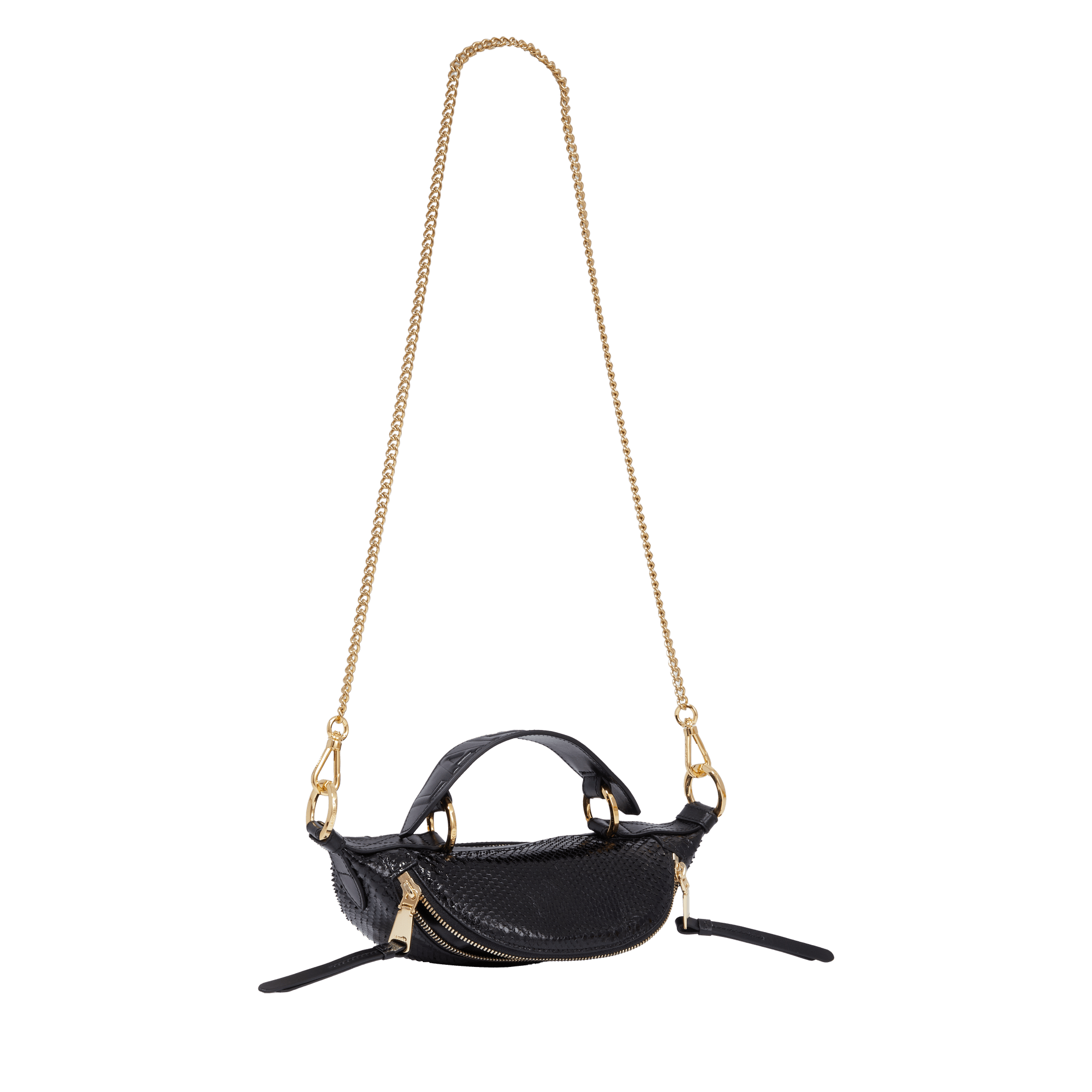 Sac porte croise origami de lancel en python & cuir de vachette lisse LANCEL Noir