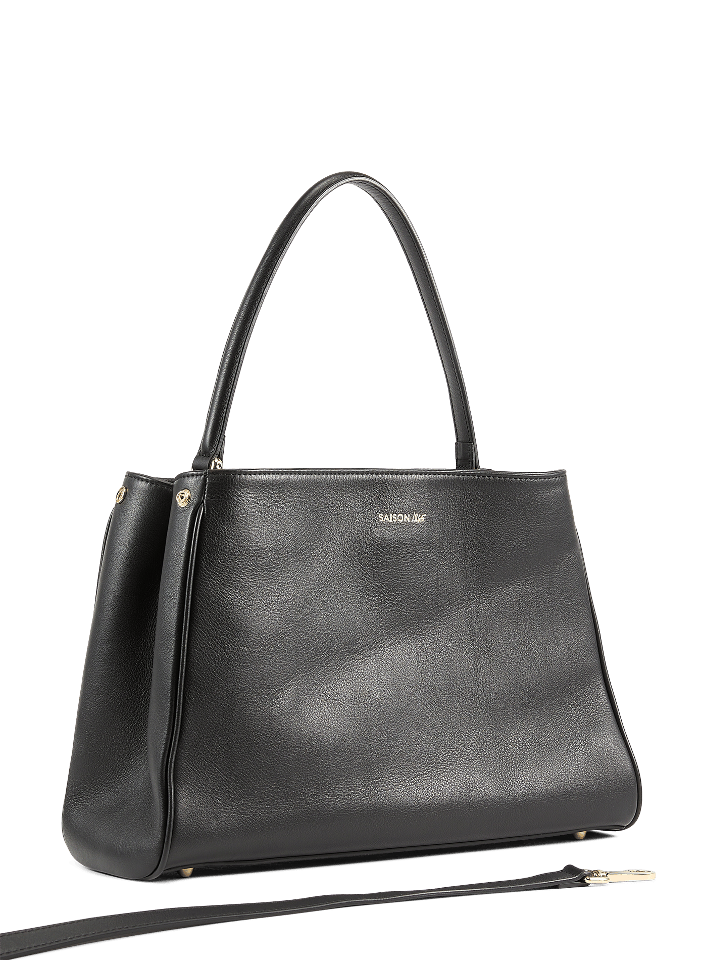 Adjustable leather Idylle handbag SAISON 1865 Black