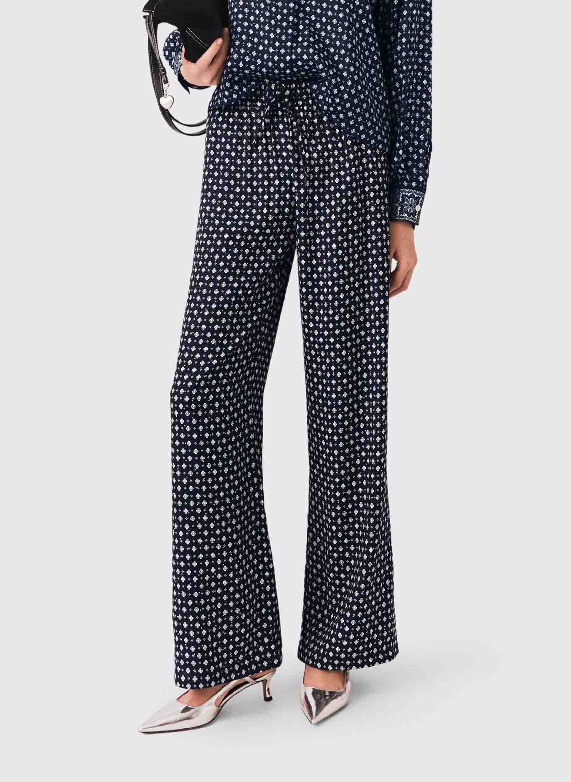 Pantalon large à pois MAJE Bleu