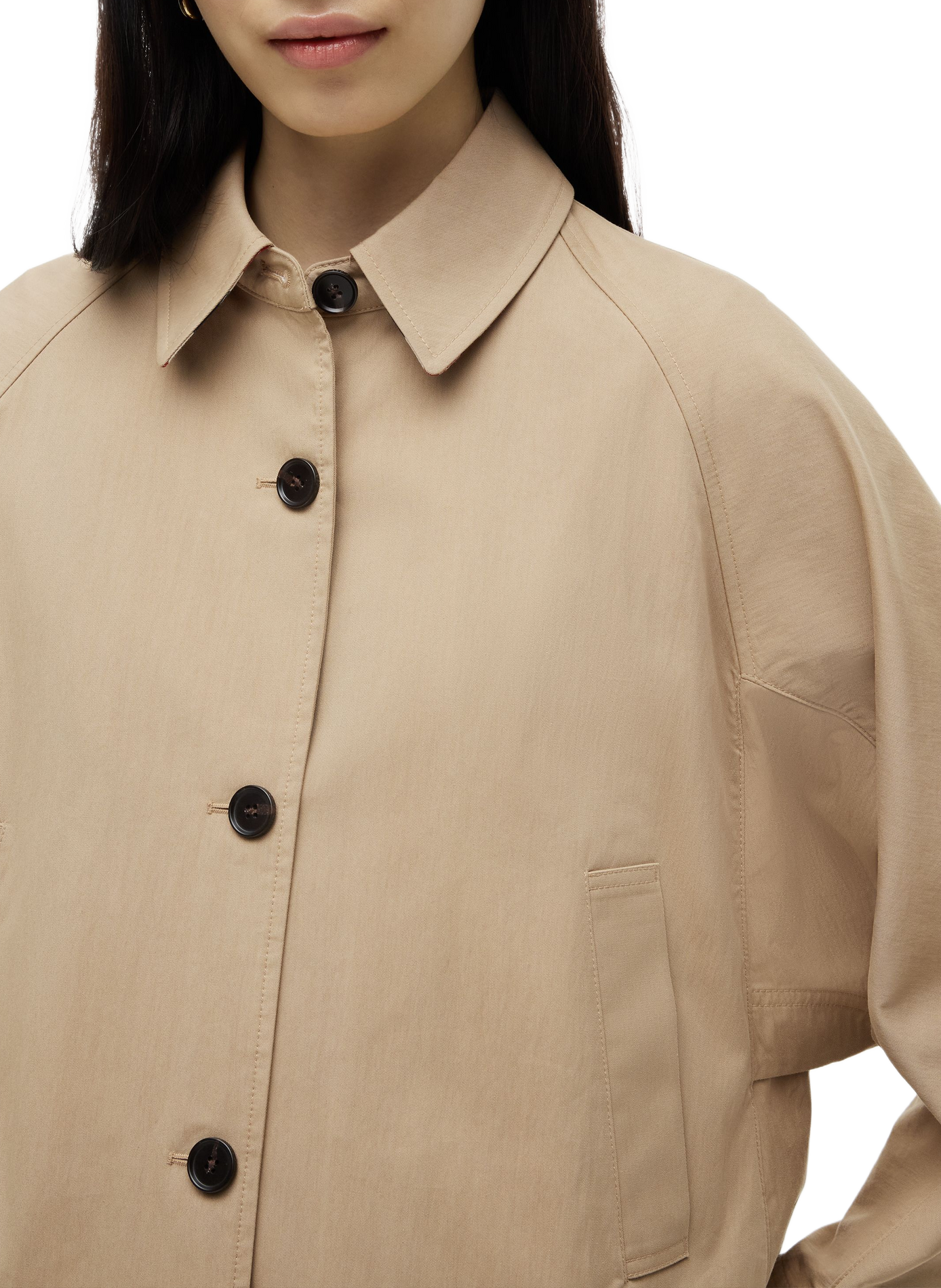 Jacket with classic collar in blended cotton TOMMY HILFIGER Beige