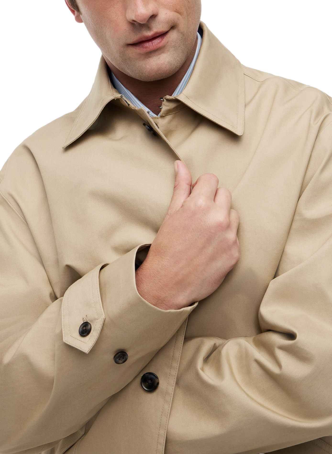 Trench droit en coton TOMMY HILFIGER Beige
