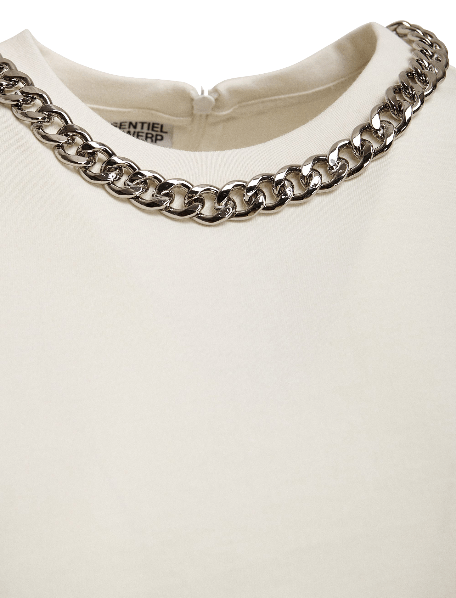 T-shirt ample avec collier en chaîne en coton bio klaim ESSENTIEL ANTWERP Blanc