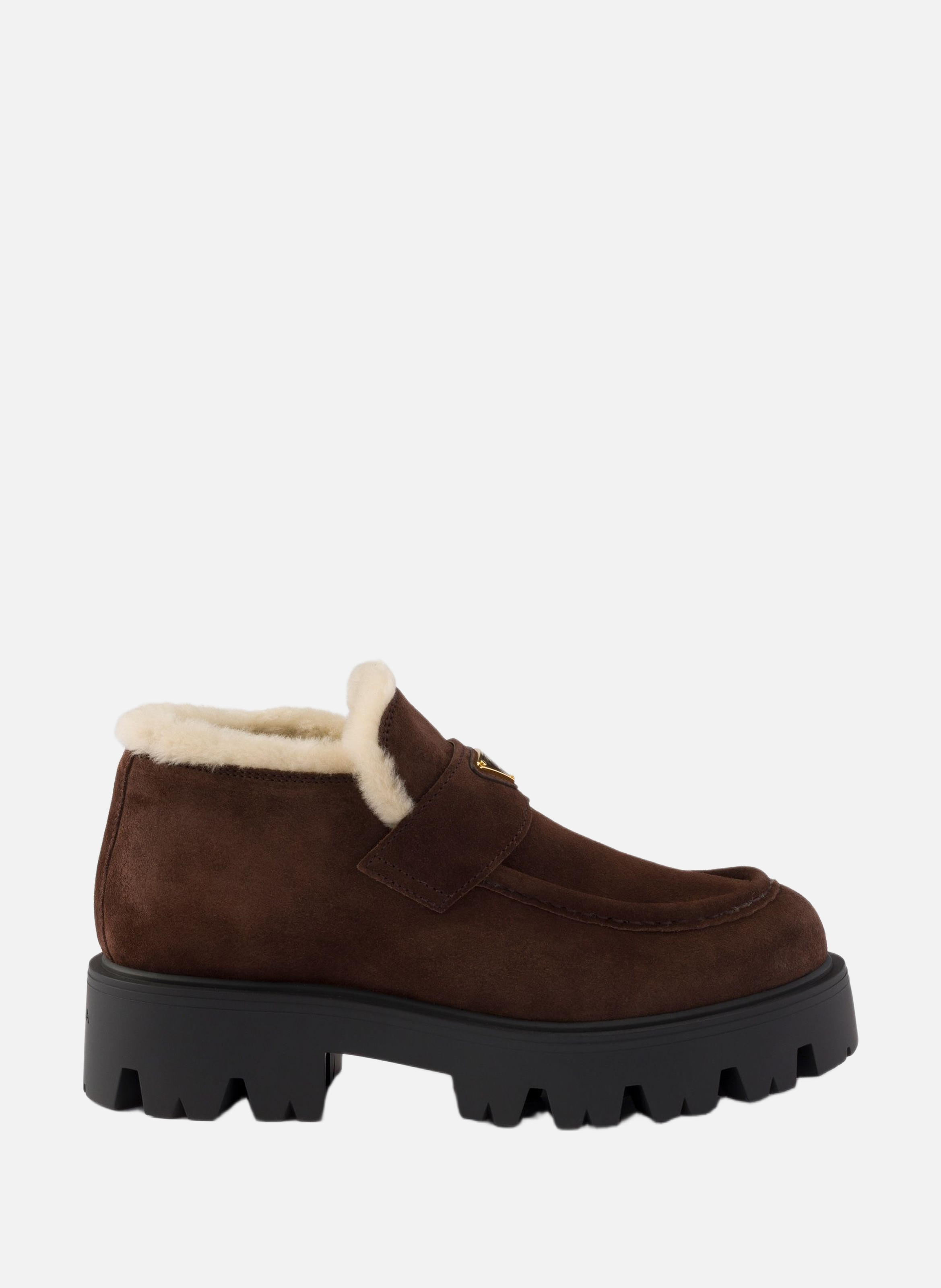 Mocassins en veau velours PRADA Marron