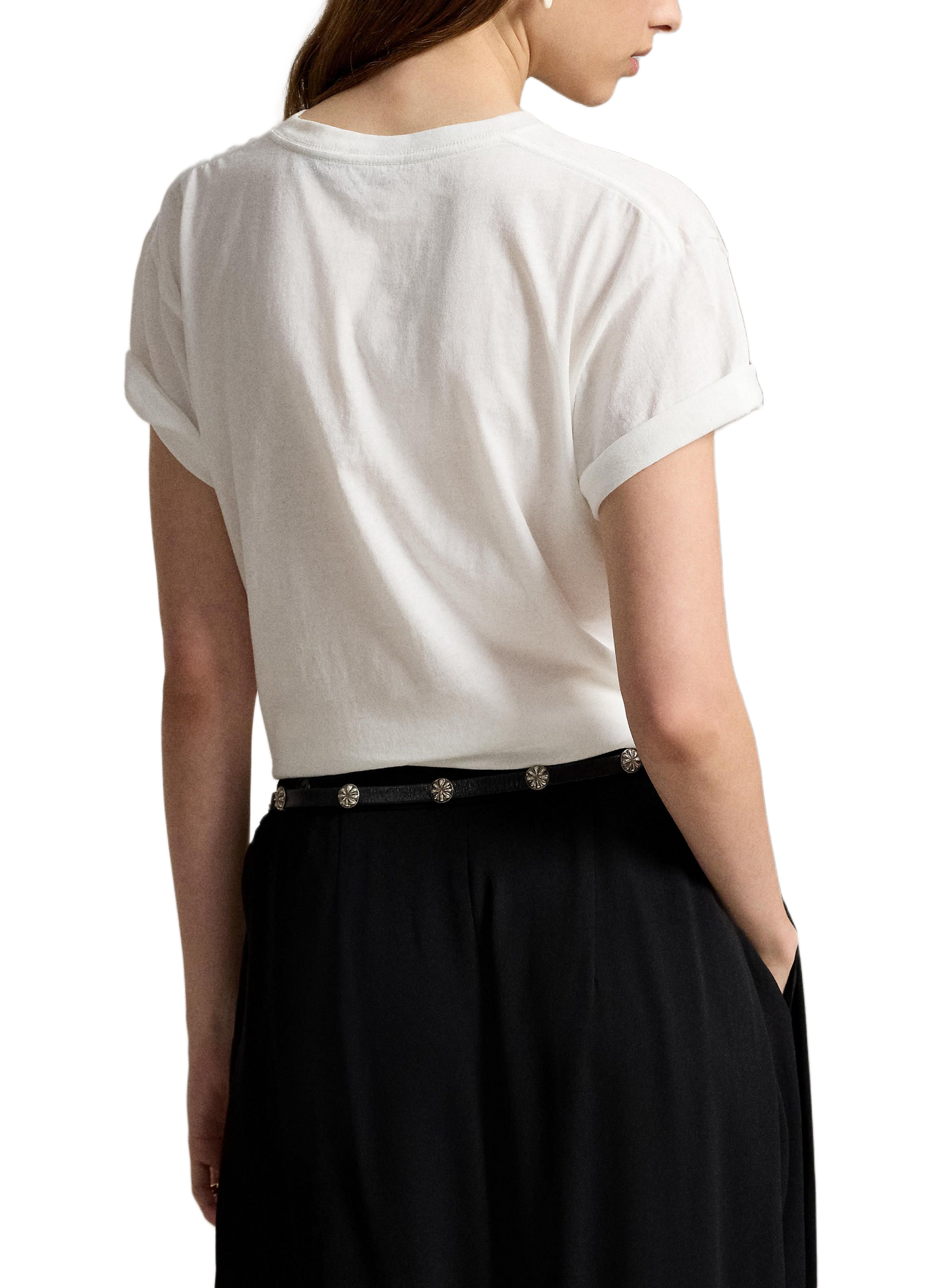 Tee-shirt droit imprimé en coton POLO RALPH LAUREN Blanc