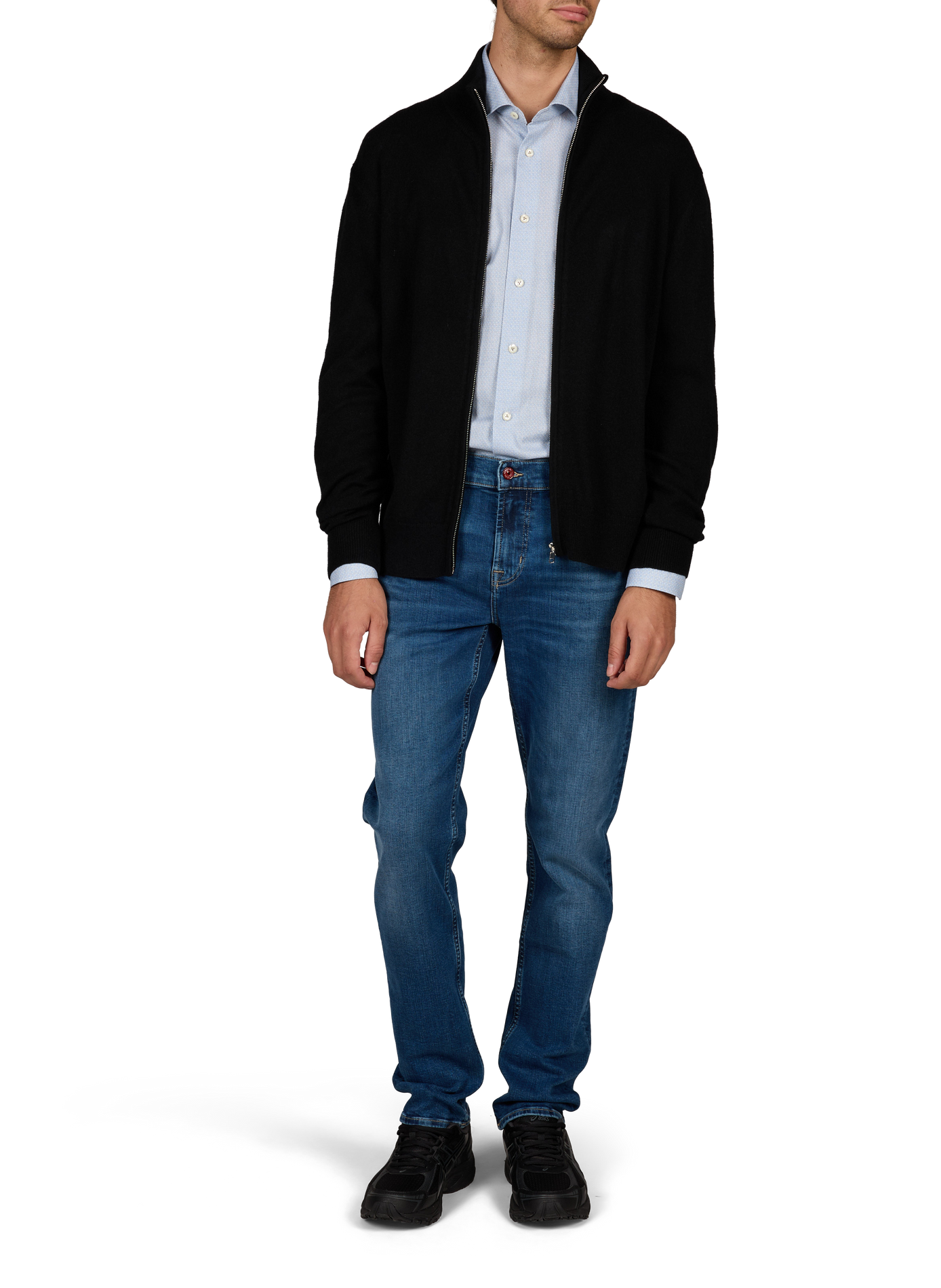Gilet Yvan-H droit zippé en cachemire AU PRINTEMPS PARIS Noir