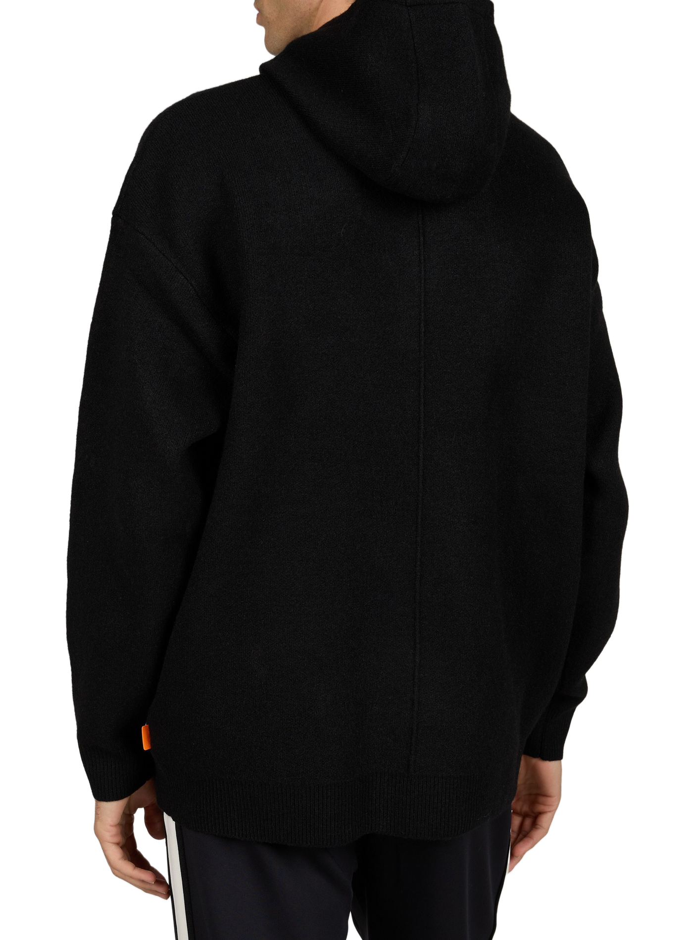Plain knit hooded hoodie GERTRUDE Black
