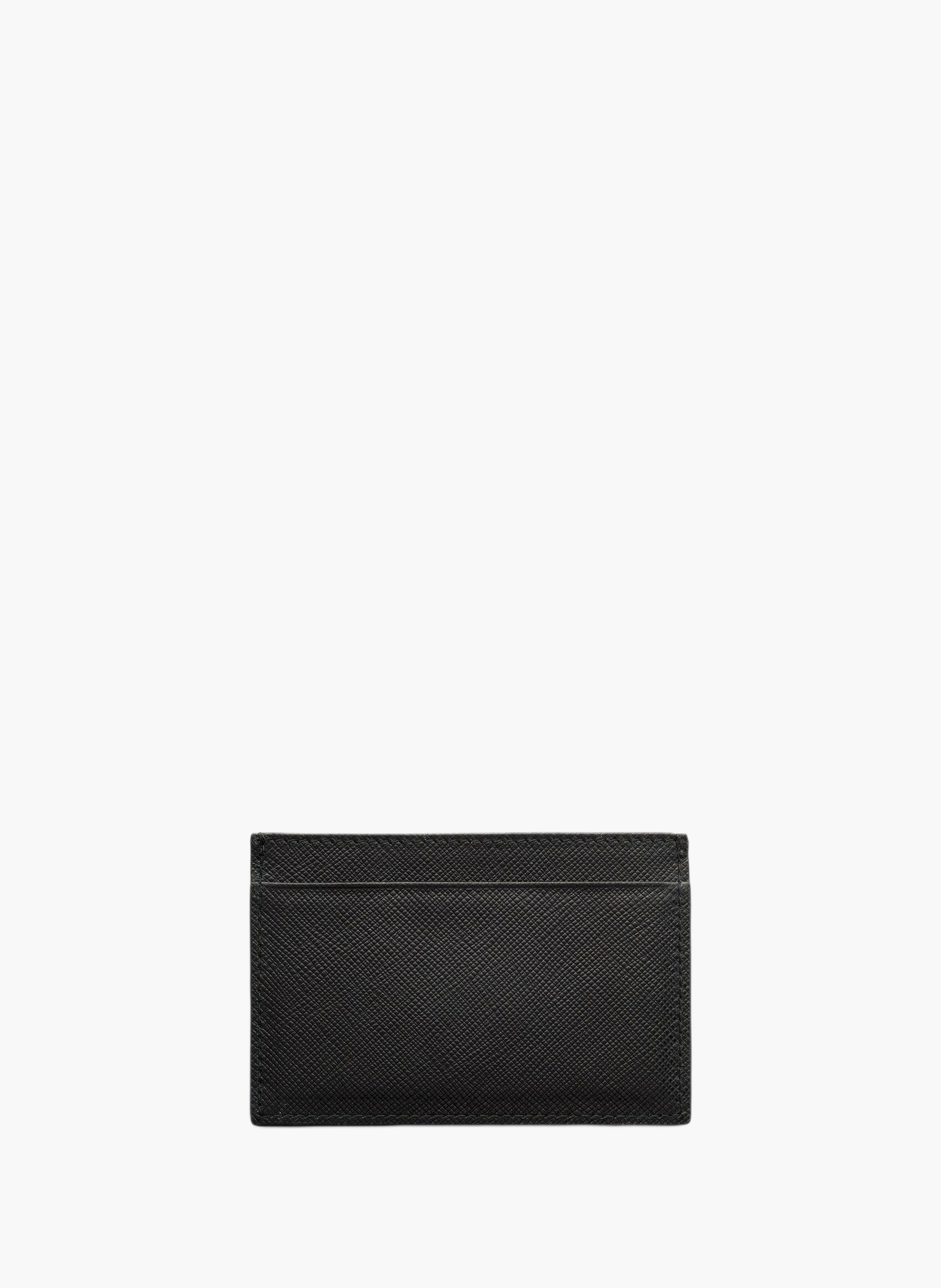 Porte-cartes en cuir saffiano PRADA Noir
