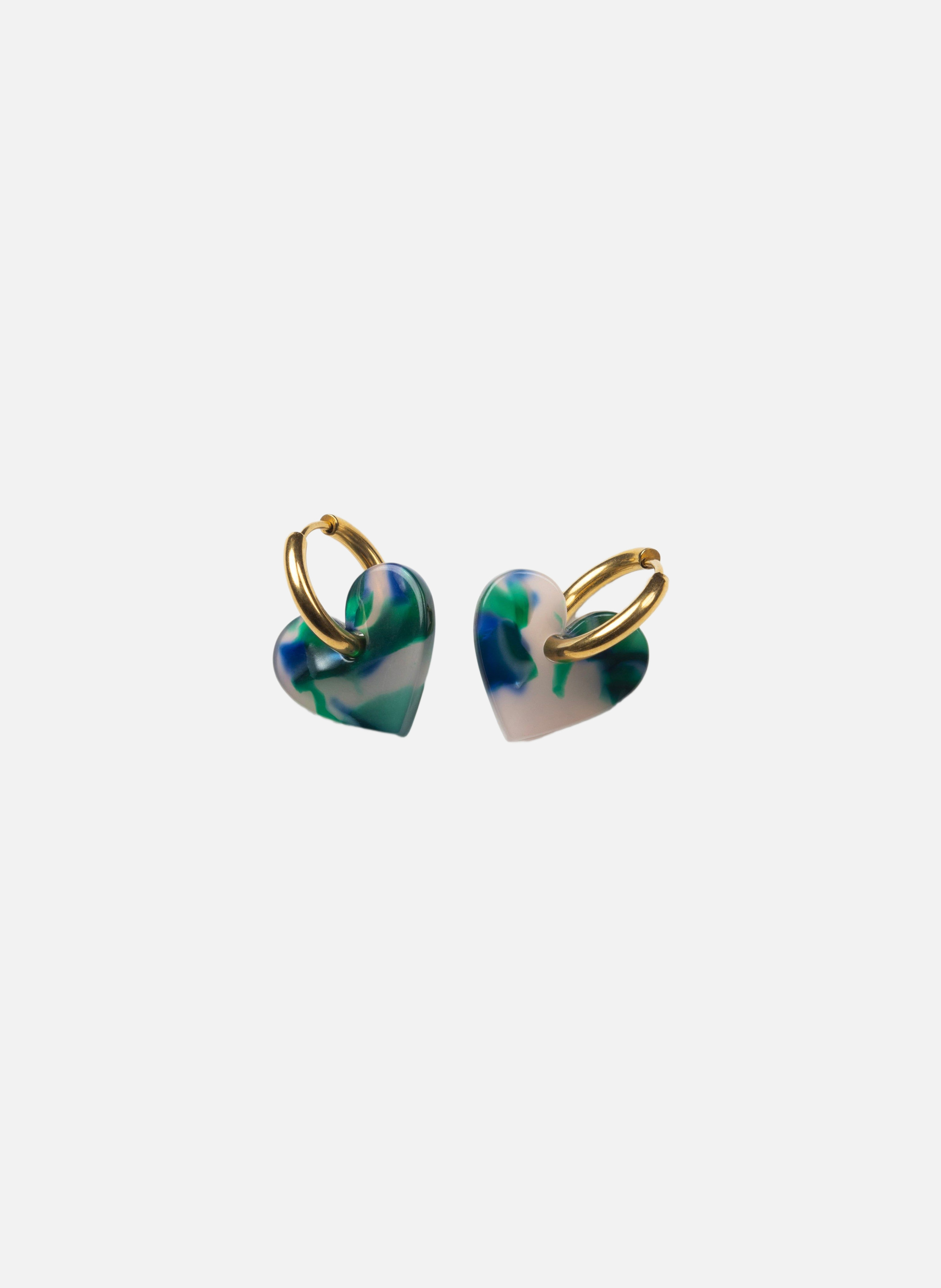Boucles d'oreilles lova lova avec anneaux en acier inoxydable doré  Verde