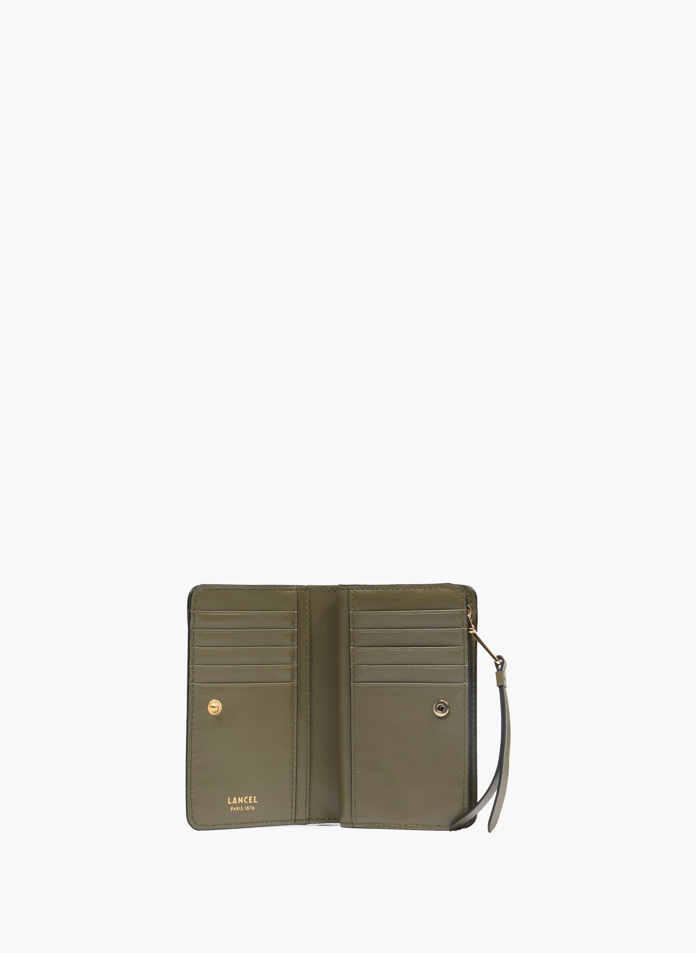 Portefeuille rectangulaire zippé origami de lancel en cuir LANCEL Vert