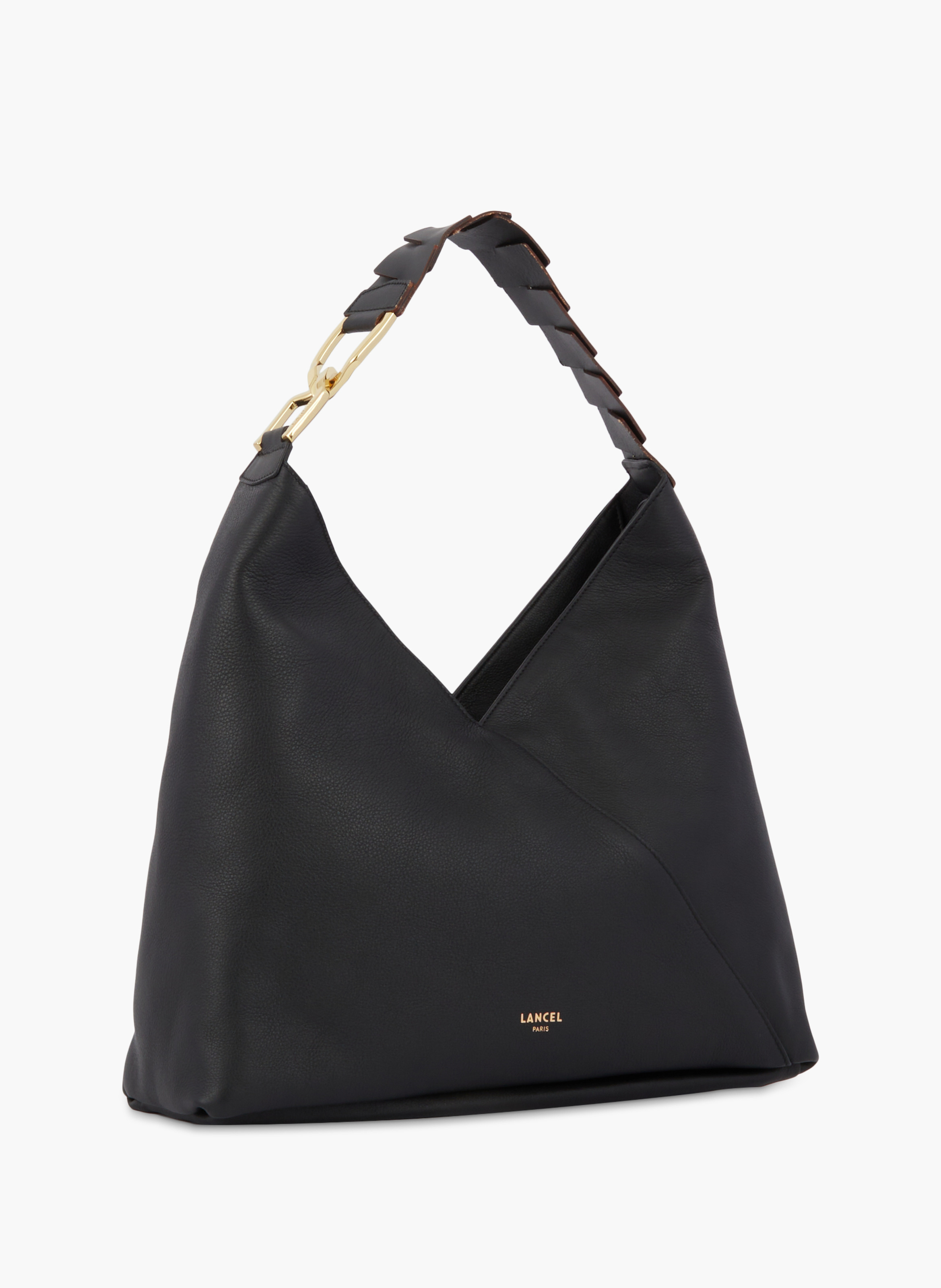 Sac hobo zippé l pagode de lancel en cuir LANCEL Noir