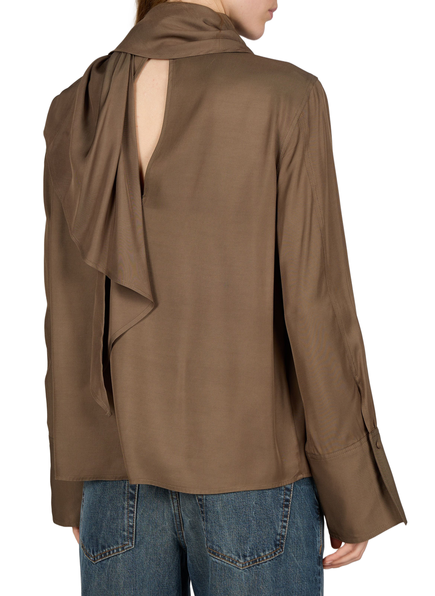 Fluid high-neck straight top ROUGE EDIT Brown