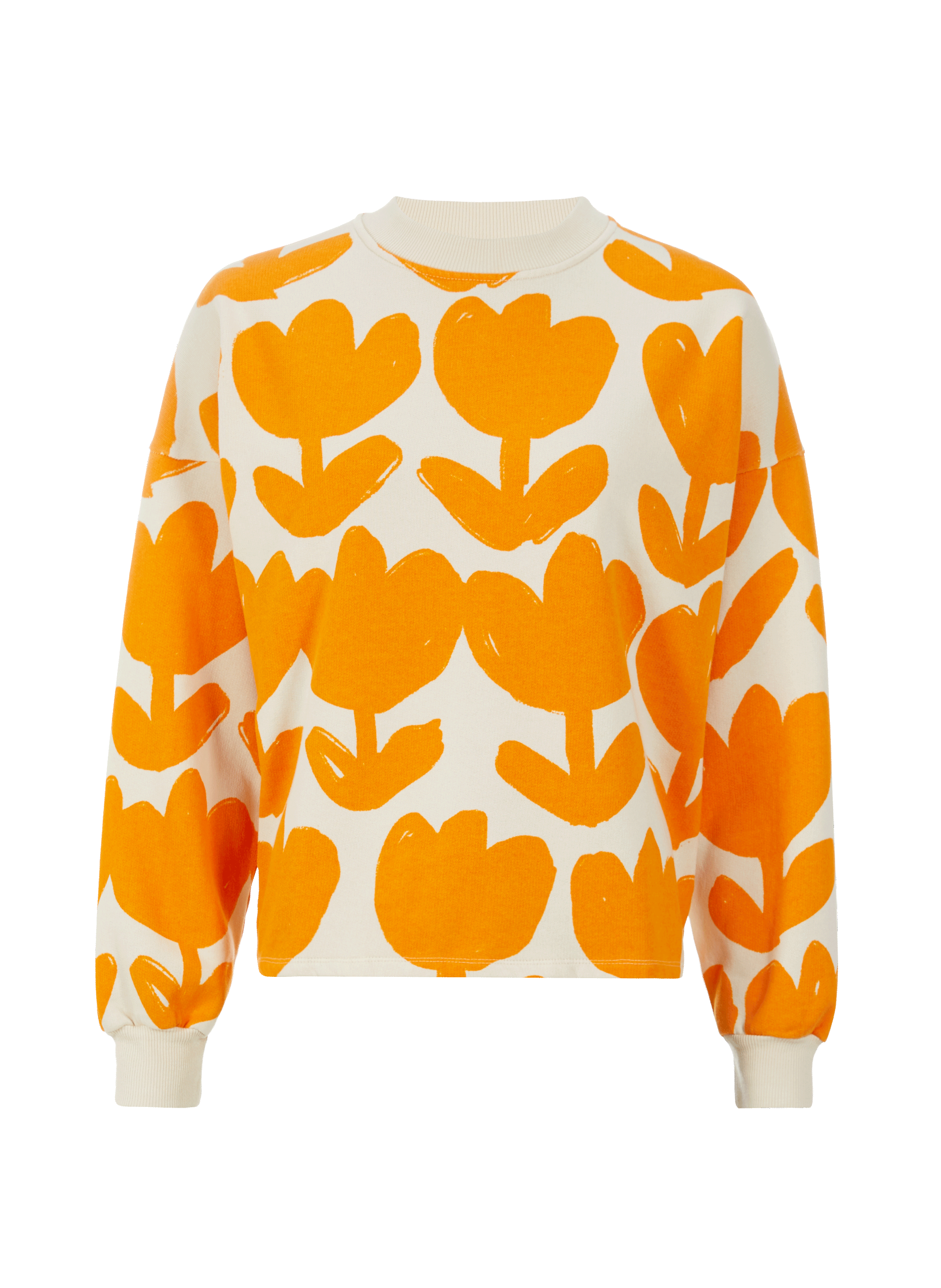 Pull Retro flower en laine