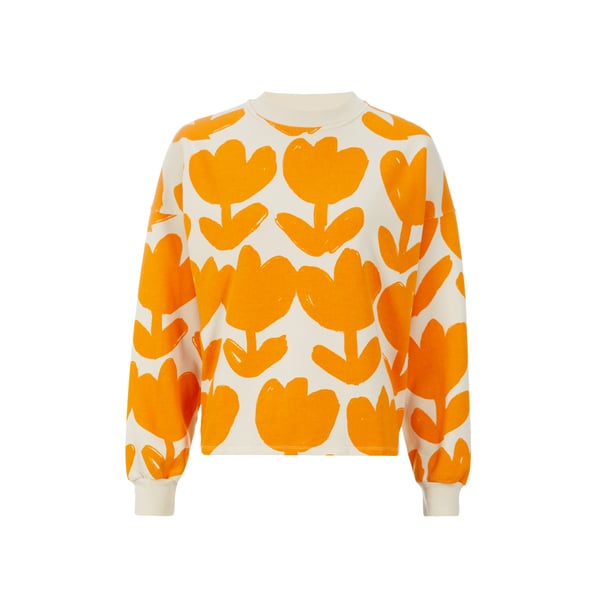 Pull Retro flower en laine