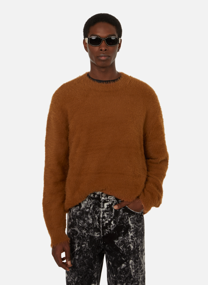 Regular-fit round-neck flecked wool sweater DRIES VAN NOTEN