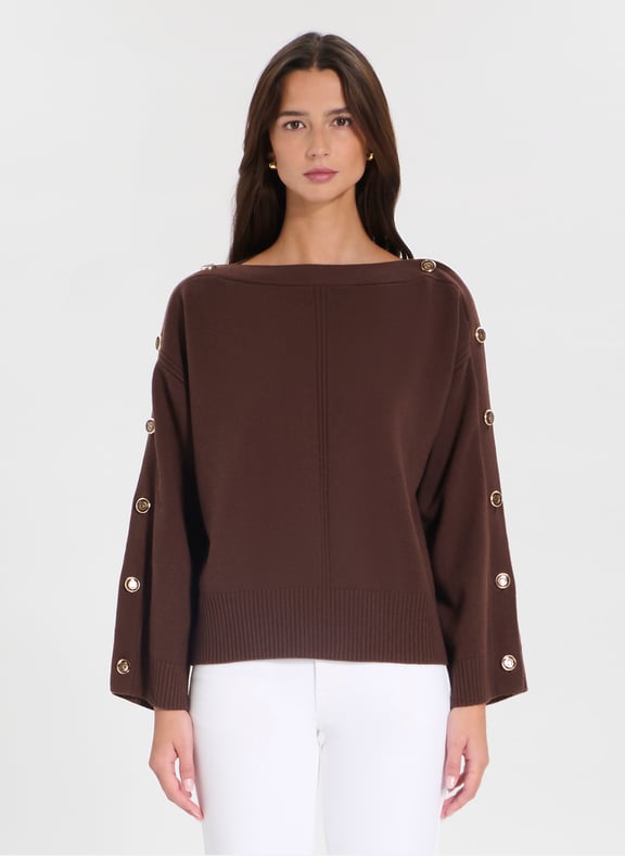 Pull chocolat ample - nili Marron by ZAPA ZAPA Pull chocolat ample - nili Marron