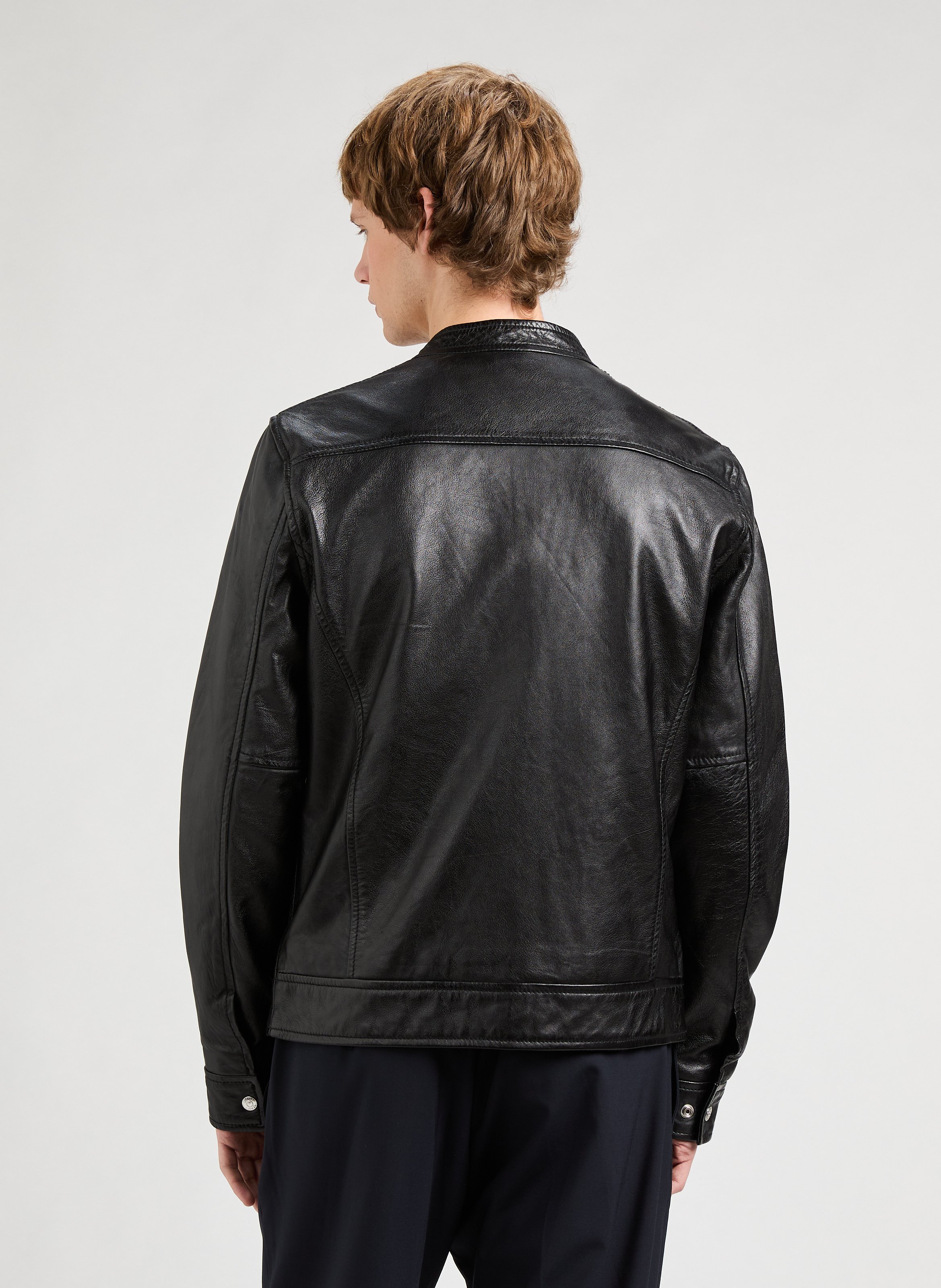 Veste en cuir Newport SCHOTT Noir