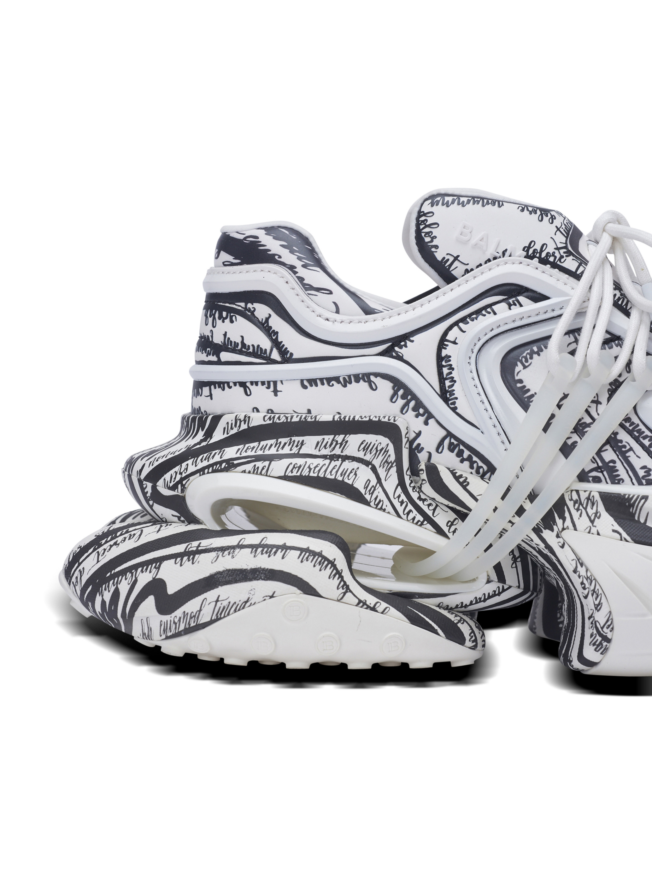 Baskets unicorn wave imprimées « lettre d'amour » BALMAIN Blanc