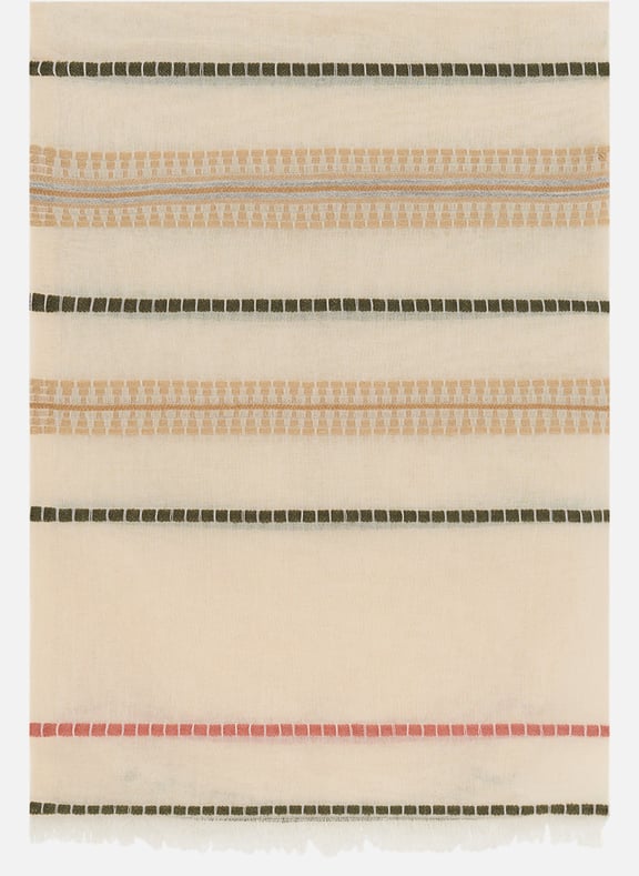 Foulard brodé en coton - ondine Beige by GERARD DAREL GERARD DAREL Foulard brodé en coton - ondine Beige