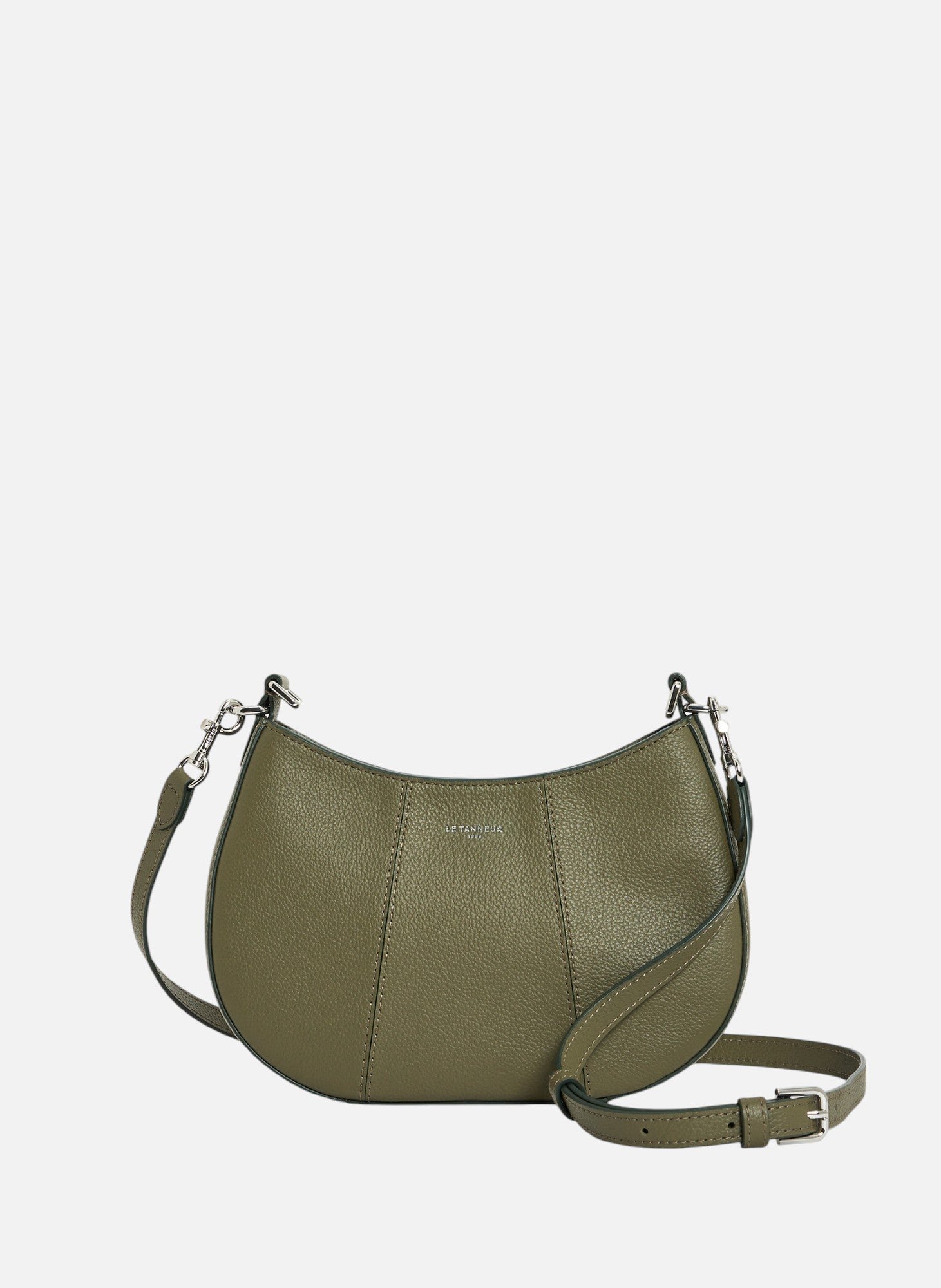 Petit sac demi-lune juliette en cuir grainé LE TANNEUR Vert