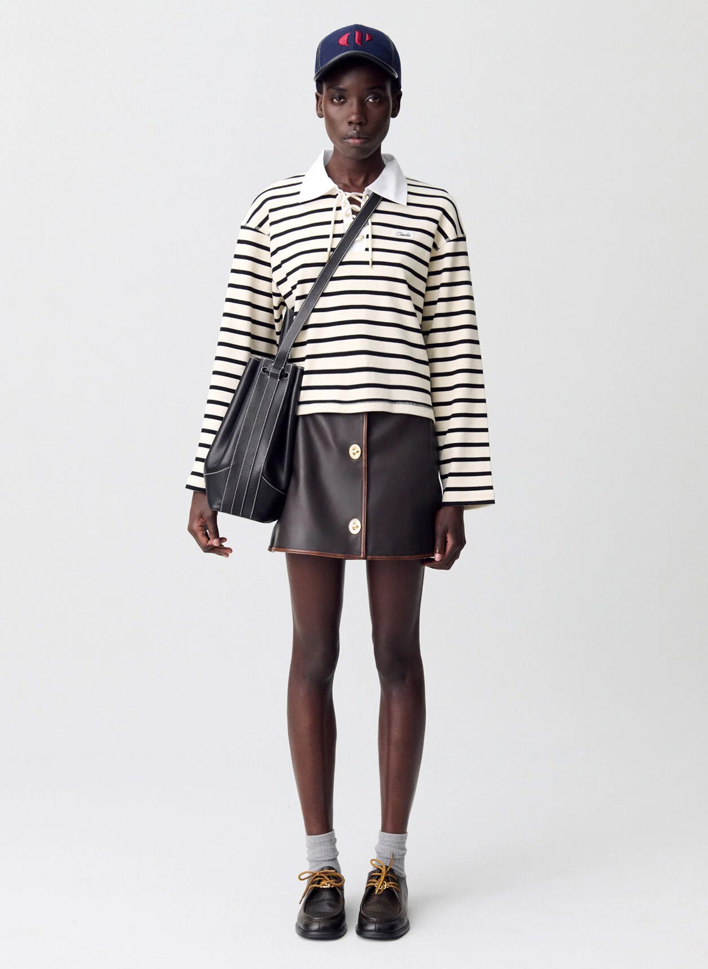 Tee-shirt droit en coton rayé CLAUDIE PIERLOT Multicolore