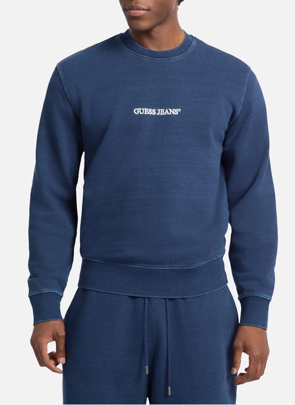 Sweat col rond en coton Bleu by GUESS GUESS Sweat col rond en coton Bleu