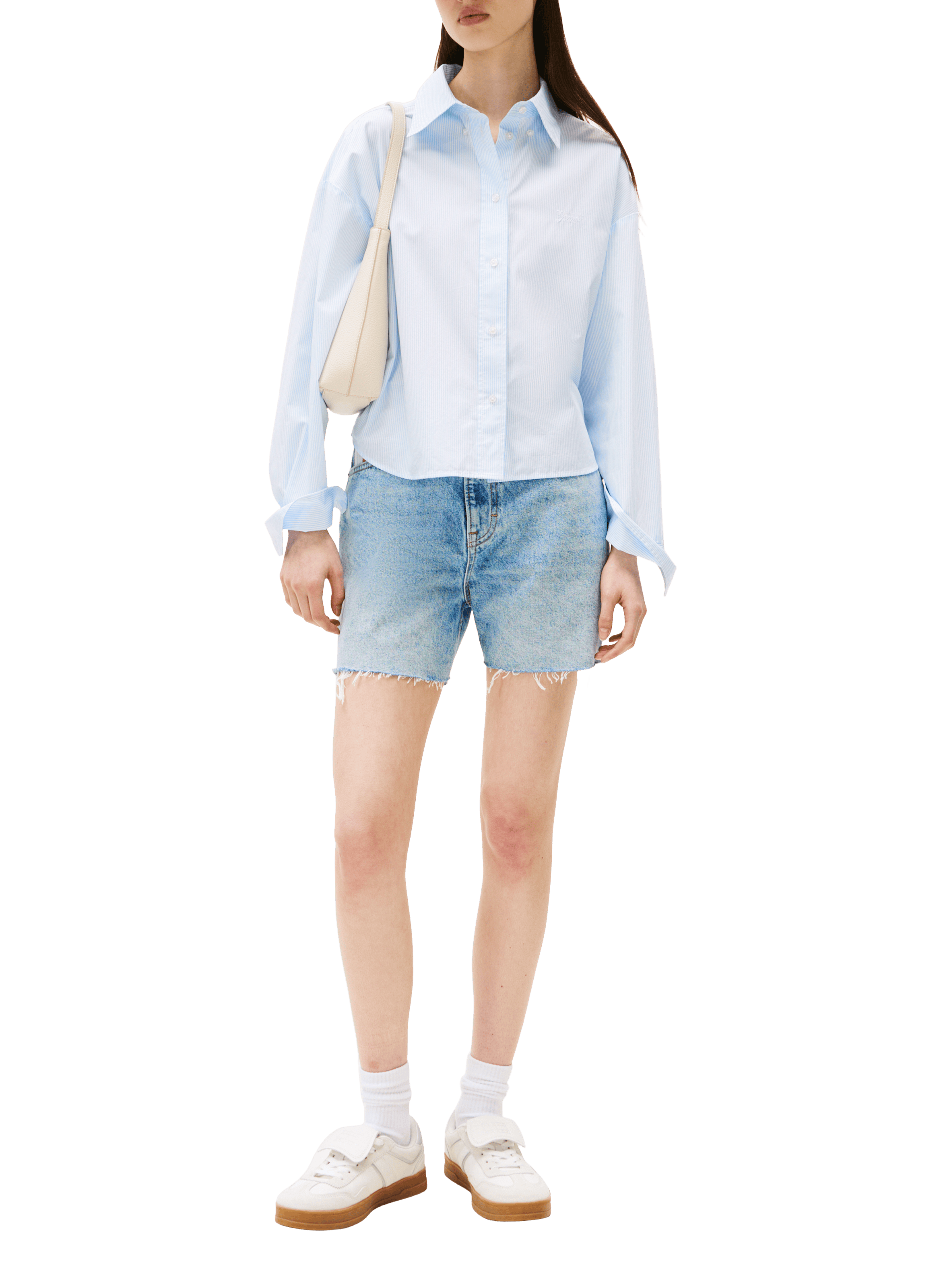 Chemise courte en coton TOMMY HILFIGER Bleu