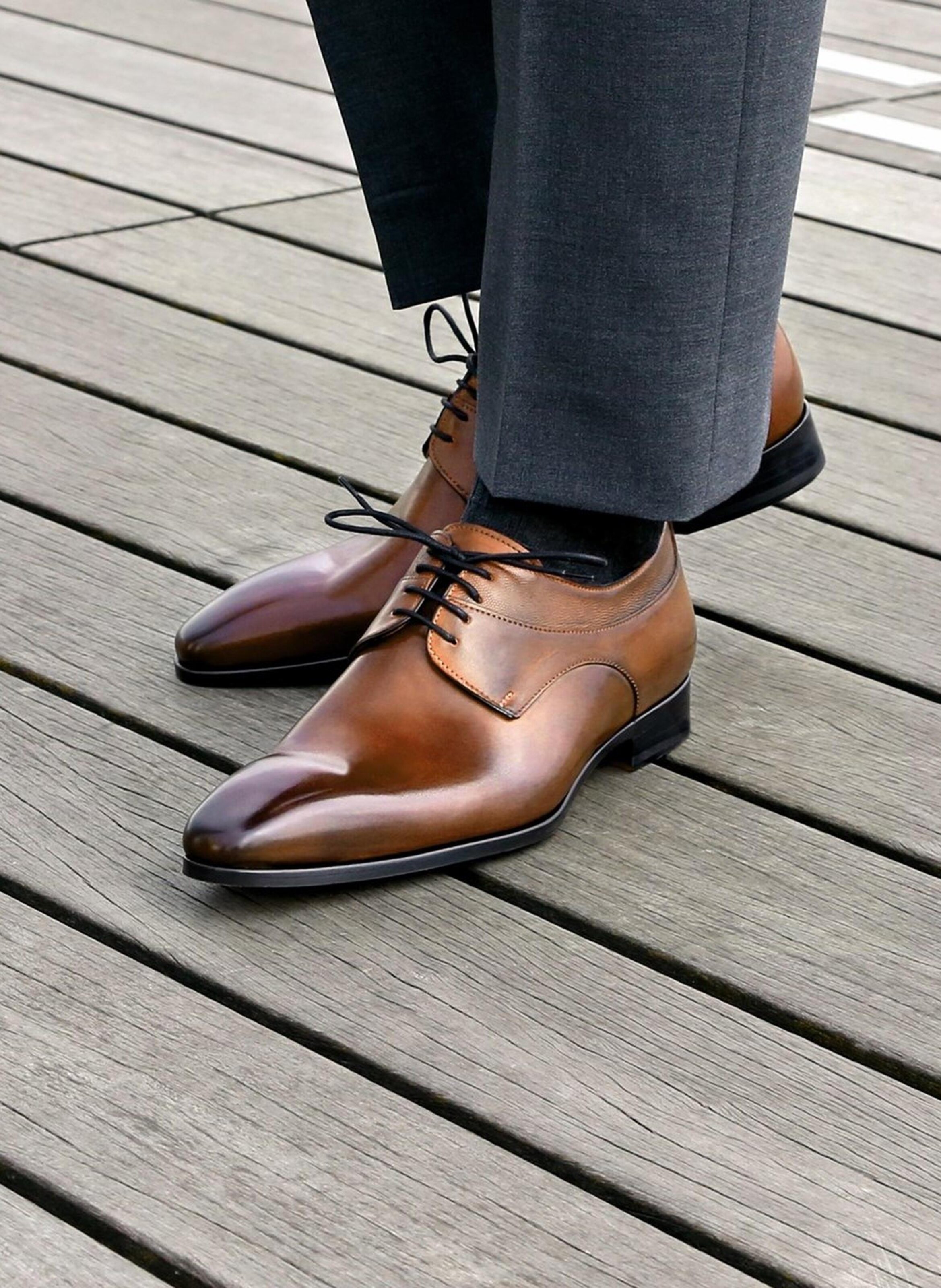 Derby cuir umberto FINSBURY Marron